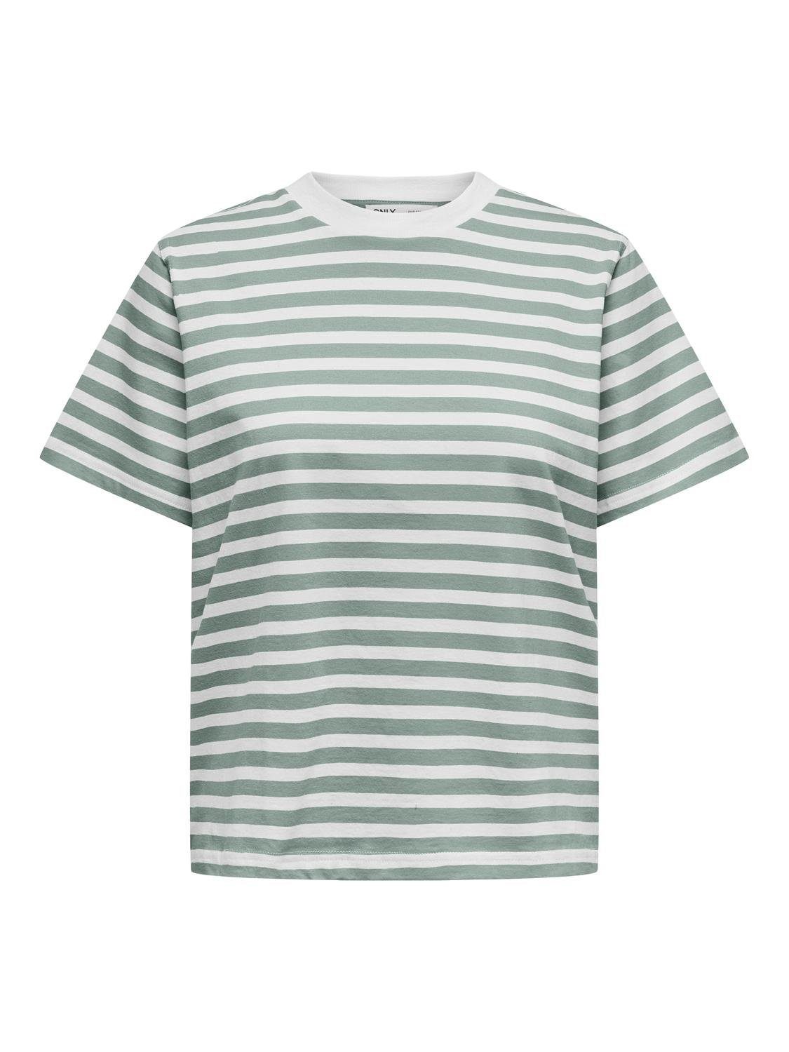 Only Shirt met korte mouwen ONLLIVINA S/S STRIPE TEE JRS NOOS