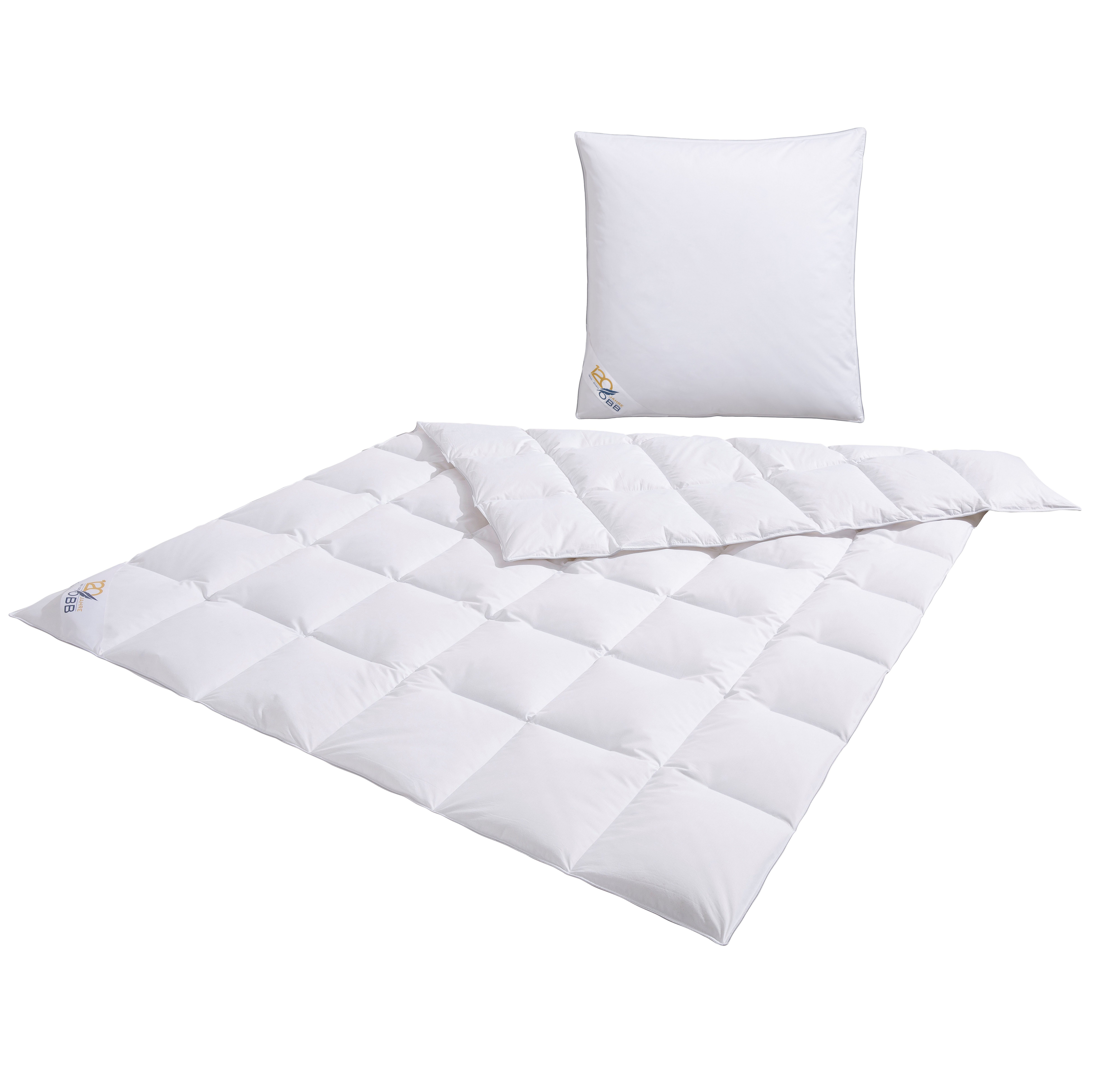OBB Donzen dekbed + hoofdkussen Editie 120 jaar, dekbedset 2-delig, voor zomer of winter (voordeelset)