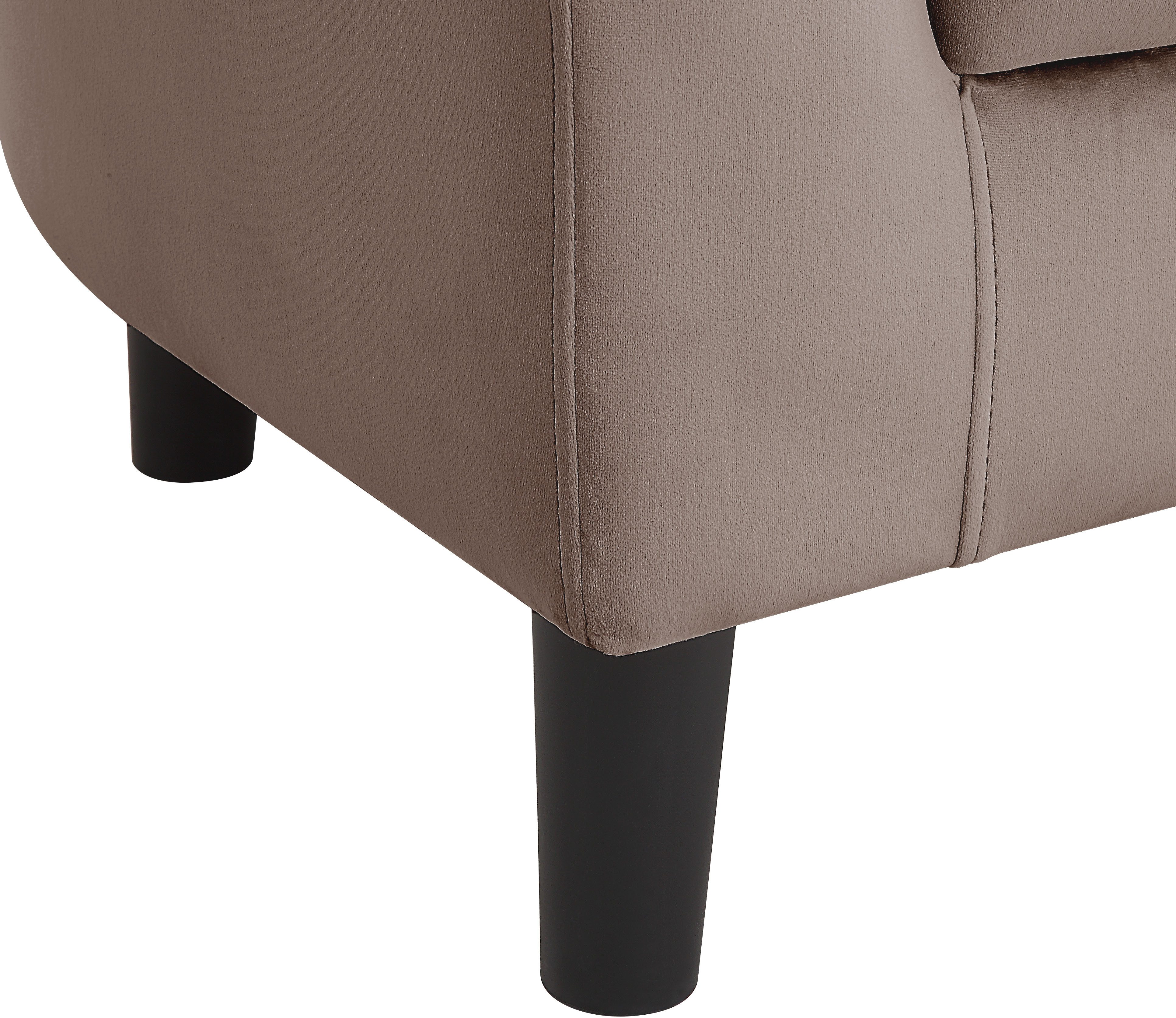 ATLANTIC home collection Fauteuil Carlos Cocktailsessel, loungesessel met fluwelen stof en veerkern