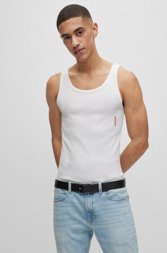 HUGO Leren riem Geek_Sz35 met contrasterende naden en subtiele metalen sluiting