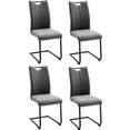 mca furniture vrijdragende stoel adana set van 4 met bekleding, belastbaar tot 120 kg (4 stuks) grijs
