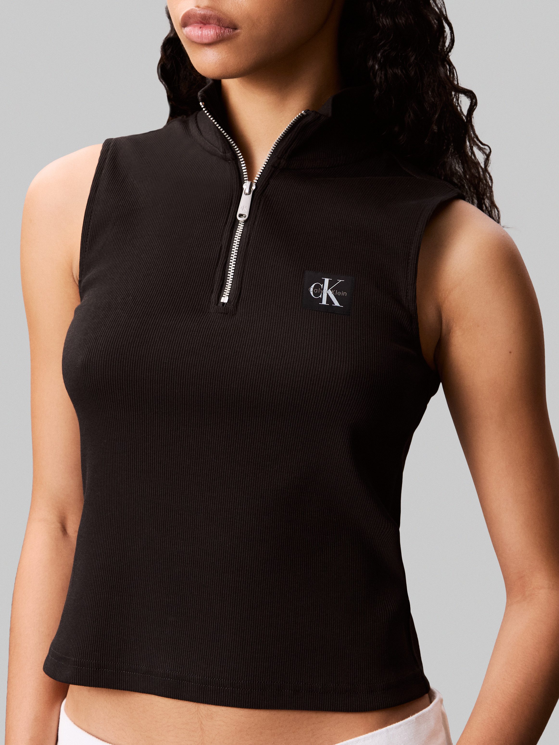 Calvin Klein Tanktop A- WOVEN LABEL SL QZ TOP