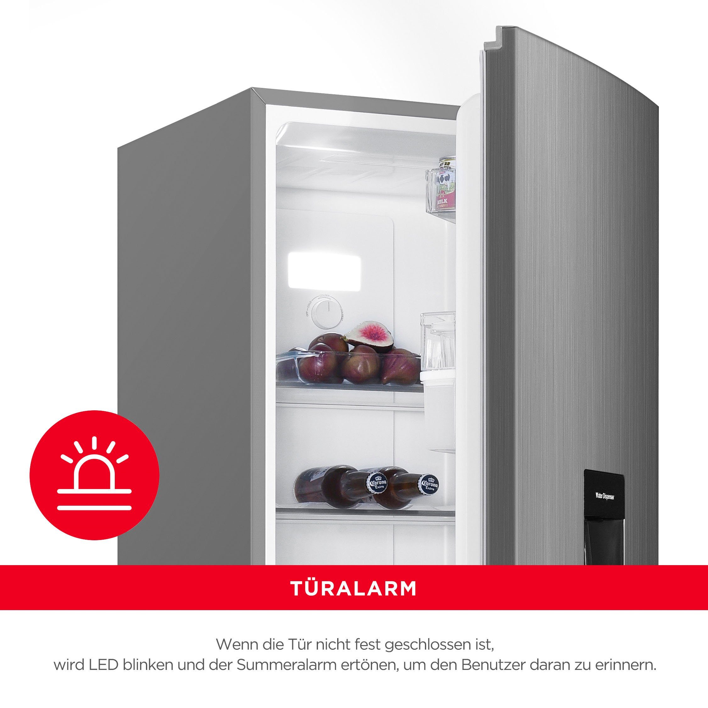 Hanseatic Koel-vriescombinatie HKGK17954DNFWDBI NoFrost, Waterdispenser