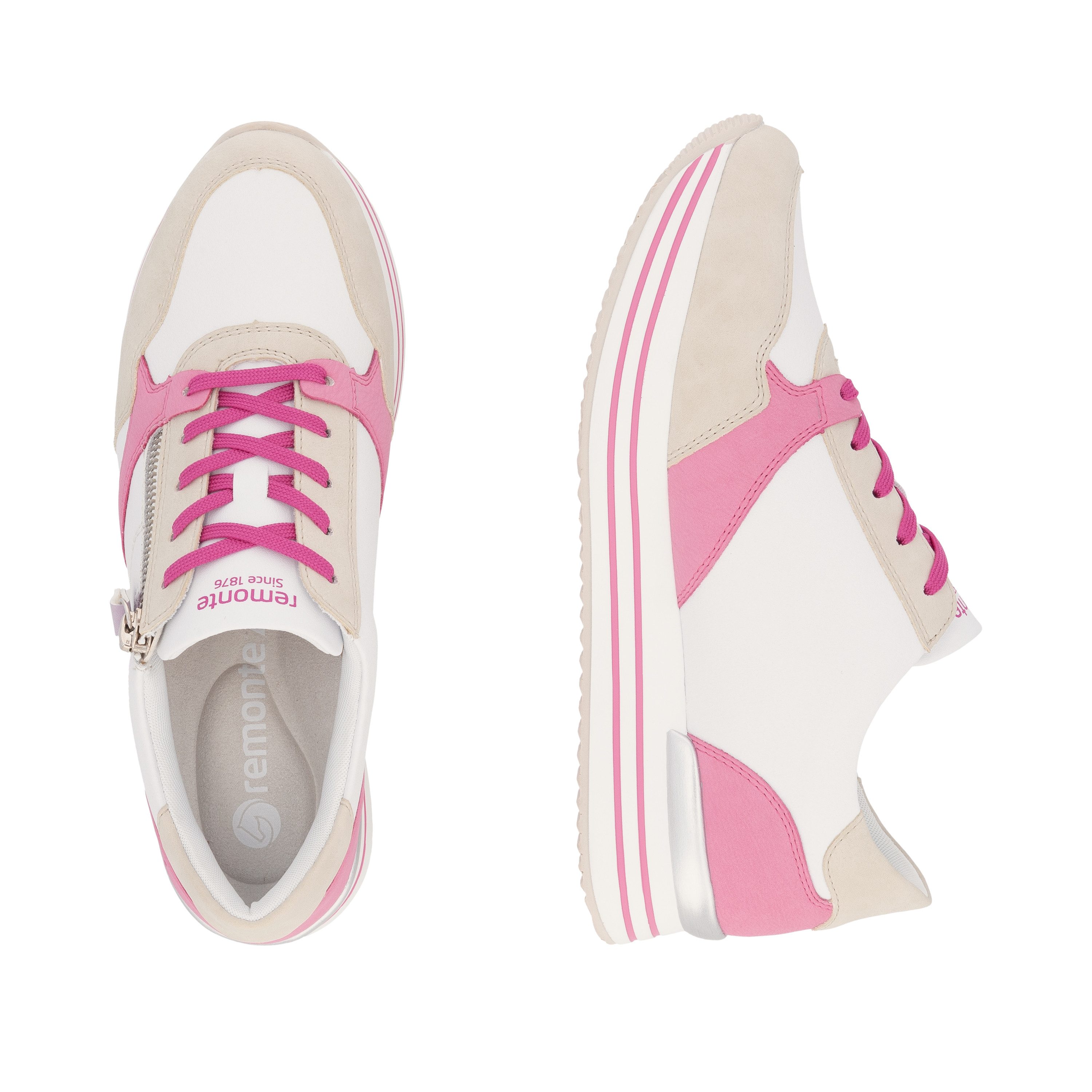Remonte Plateausneakers vrijetijdsschoen, lage schoen, veterschoen met losse zachte inlegzool