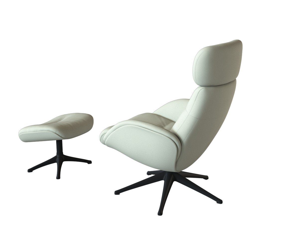 FLEXLUX Relaxfauteuil Relaxchairs Elegant Eersteklas comfort, rug- en hoofdsteunverstelling, draaibaar, zwarte voet