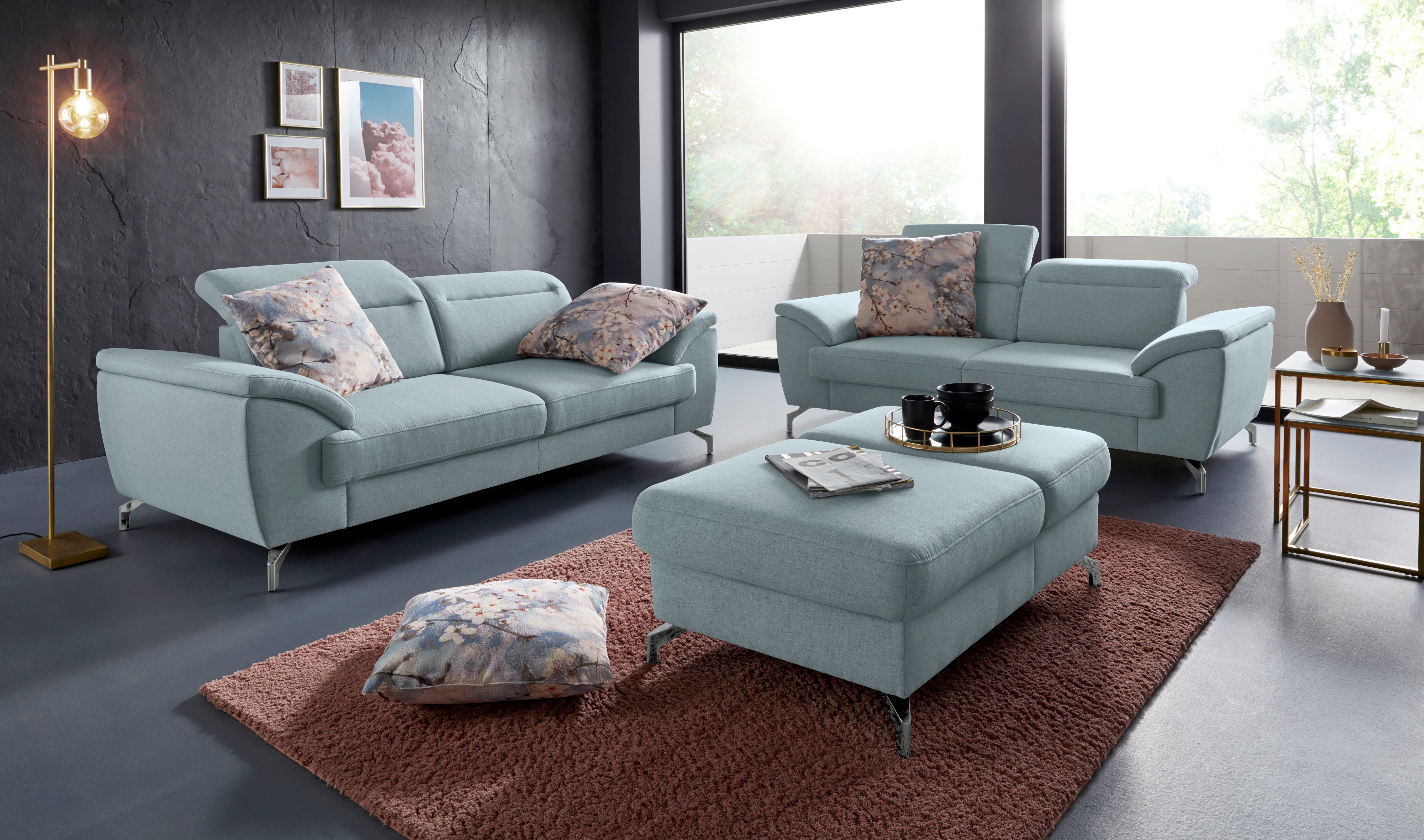 sit&more Hocker Percy Poothoogte 12 cm, met inklapfunctie, naar keuze in 2 pootkleuren