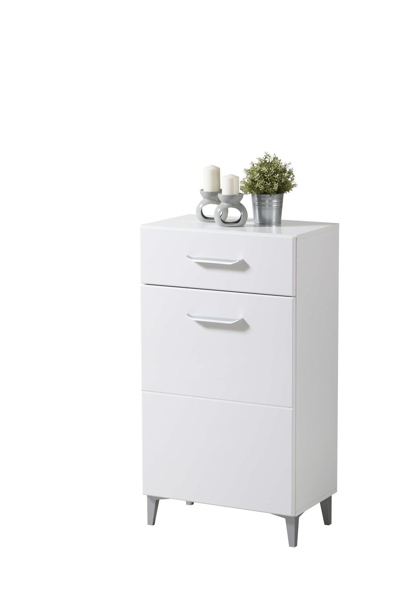 INOSIGN Schoenenkast Belfort, schoenenkast, schoenenrek, hoogte 105 cm in opaque wit met mdf-beklede fronten, modern ontwerp schoenenkasten wit
