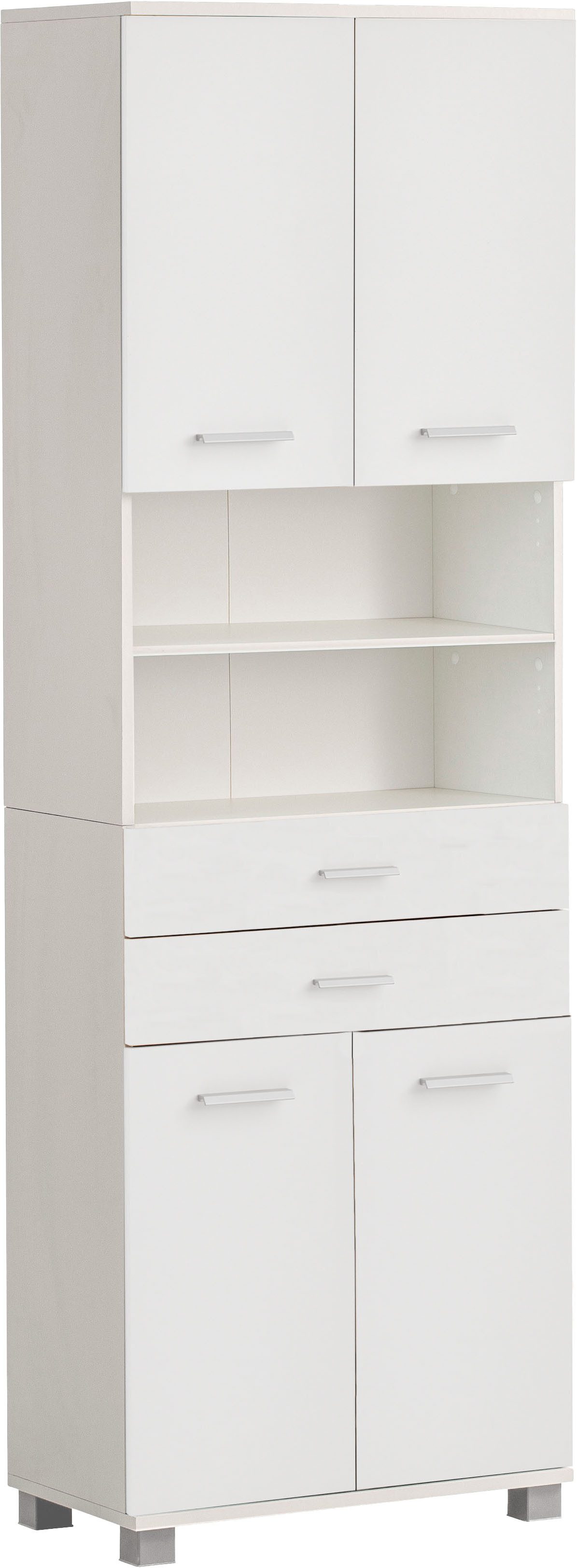 welltime Hoge kast Palermo, Made in Germany Breedte 60 cm, verstelbare planken, metalen grepen