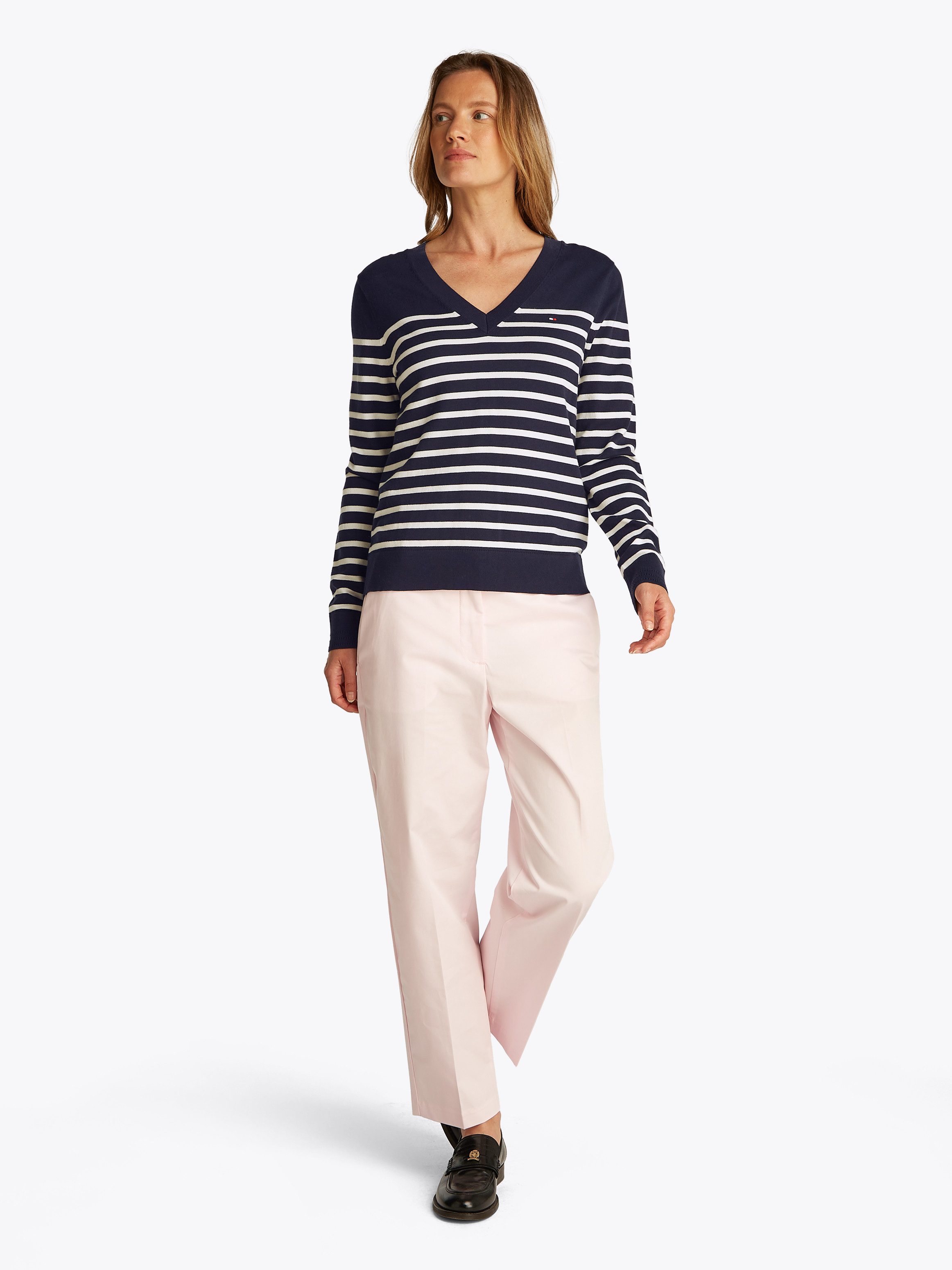 Tommy Hilfiger Trui met V-hals met logoborduursel