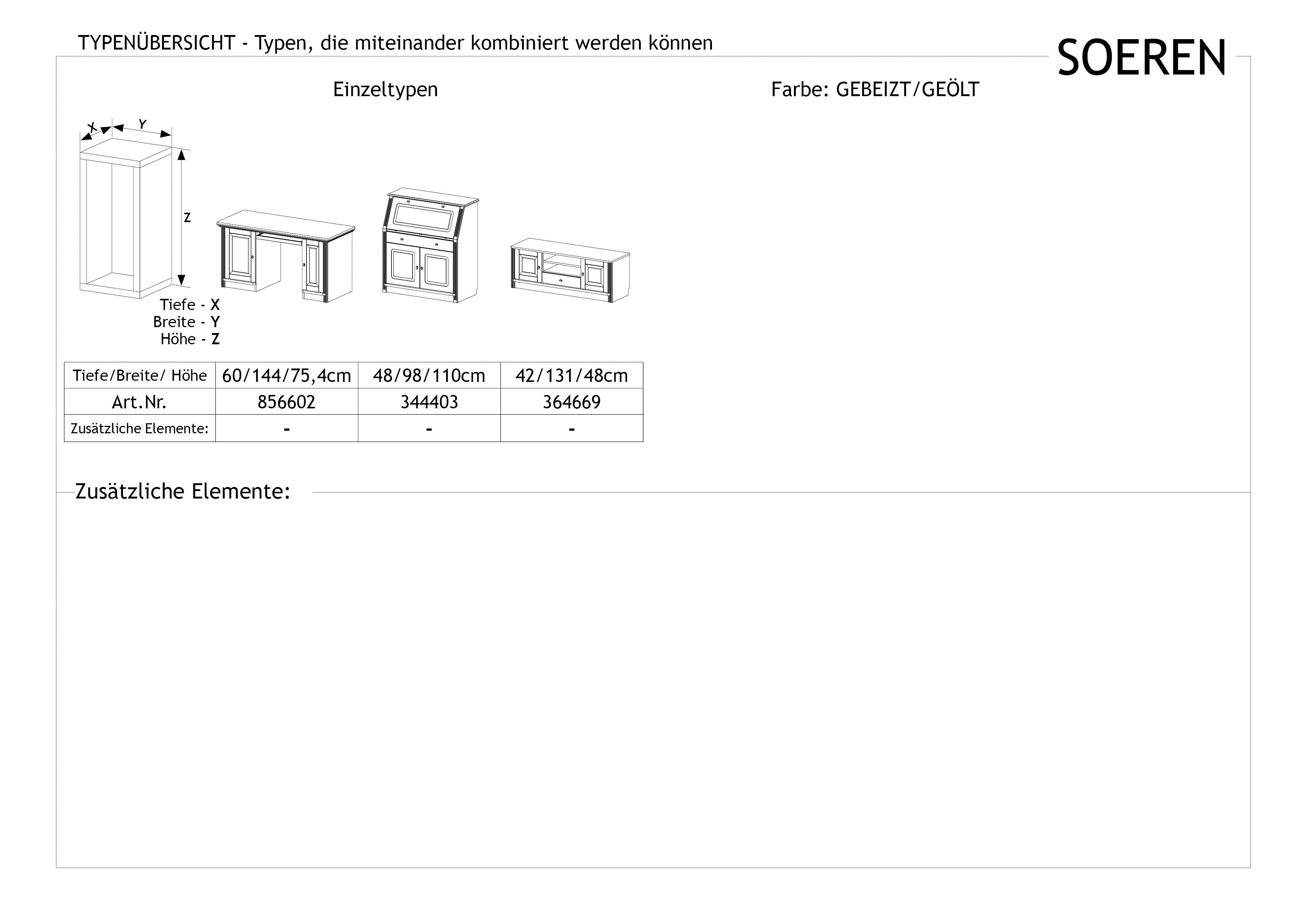 Home affaire Tv-meubel Soeren van massief grenen, breedte 131 cm, stijlvol design