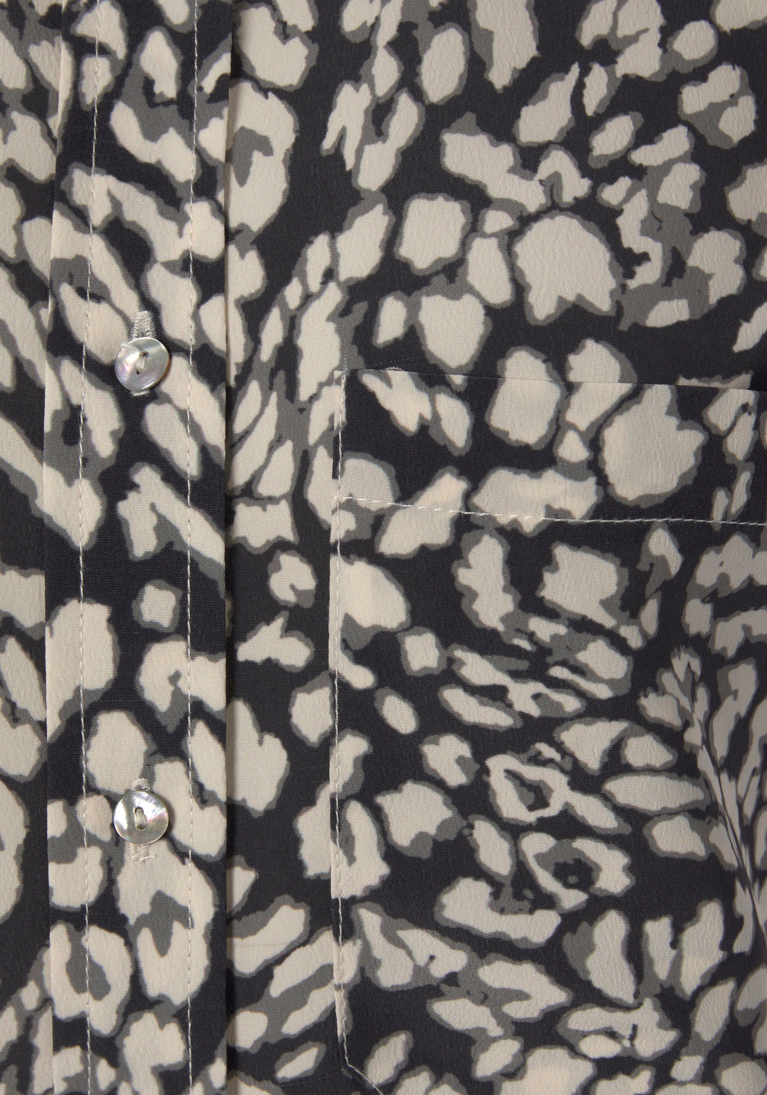 Lascana Top met knoopsluiting en dierenprint damesblouse met blazerkraag