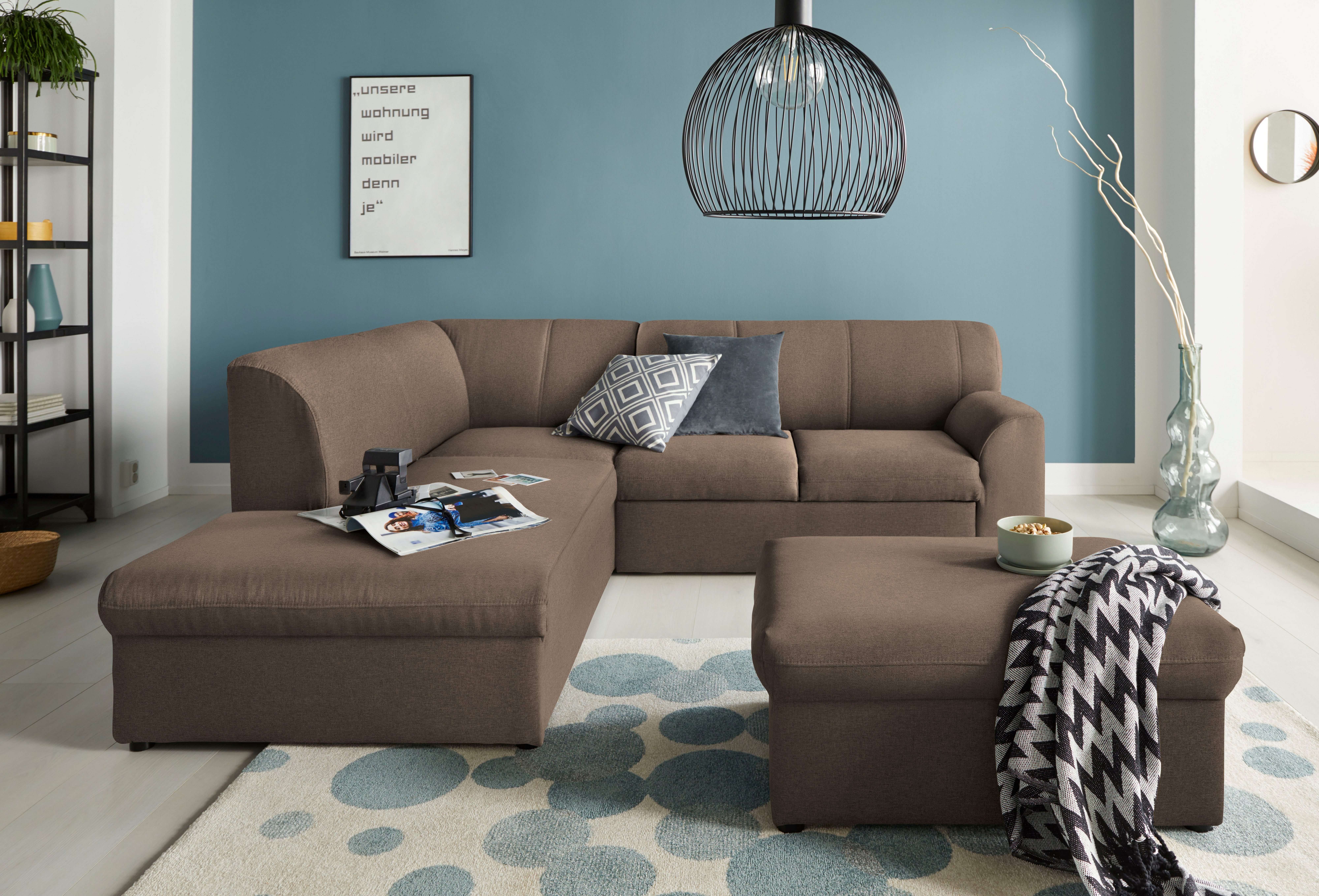 DOMO collection Hocker Topmatras met golfvering, op kunststof glijders
