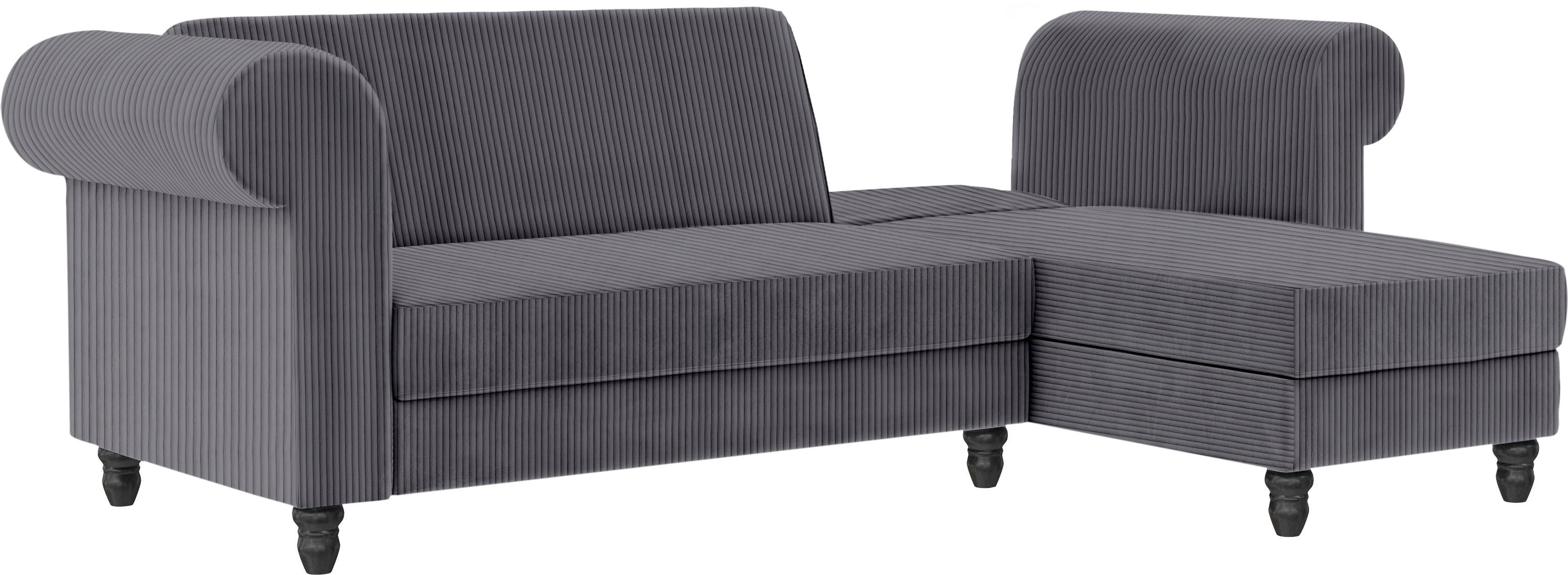 Dorel Home Hoekbank Felix II, L-model, bedbank 241cm (ligoppervlak 108x195 cm),