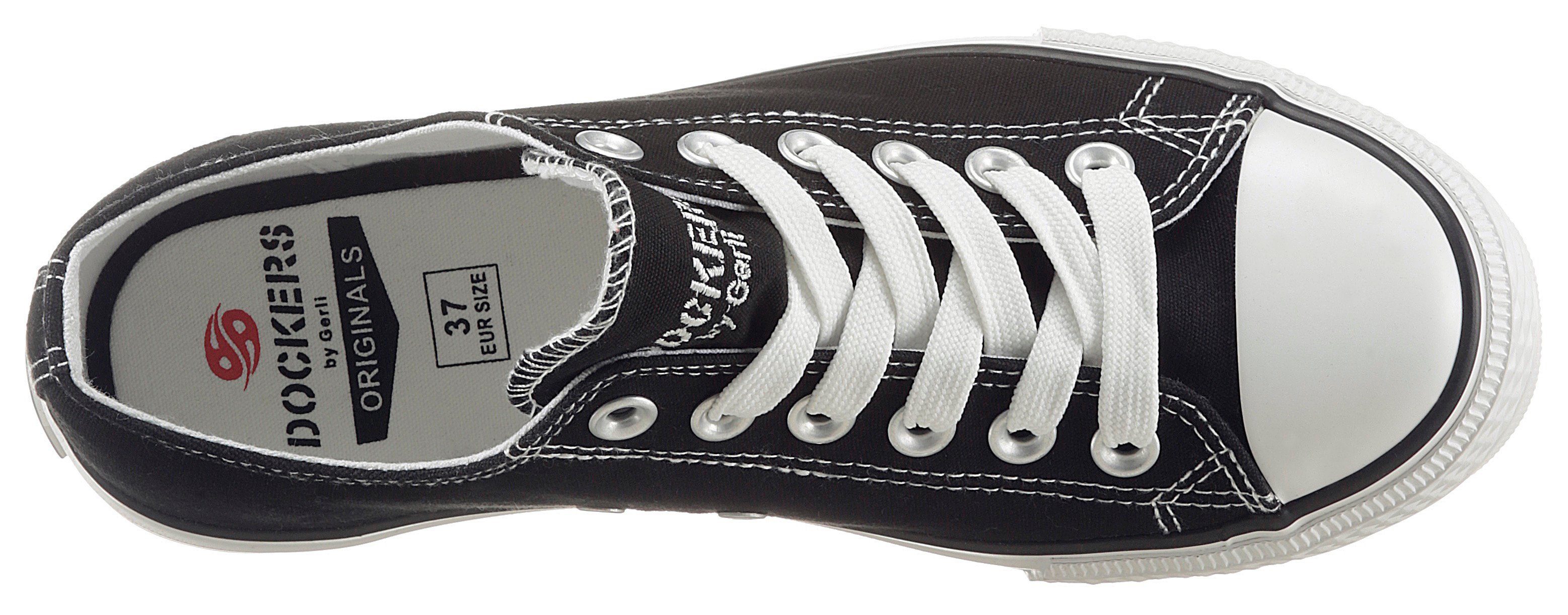 Dockers by Gerli Sneakers met subtiele logo-borduurwerk, vrijetijdsschoen, lage schoen, veterschoen