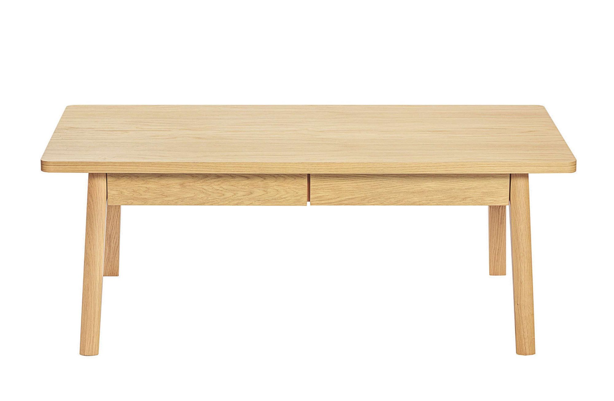 Woodman Salontafel NICE Breedte 120 cm, met 2 lades, echt houtfineer van eiken salontafels beige