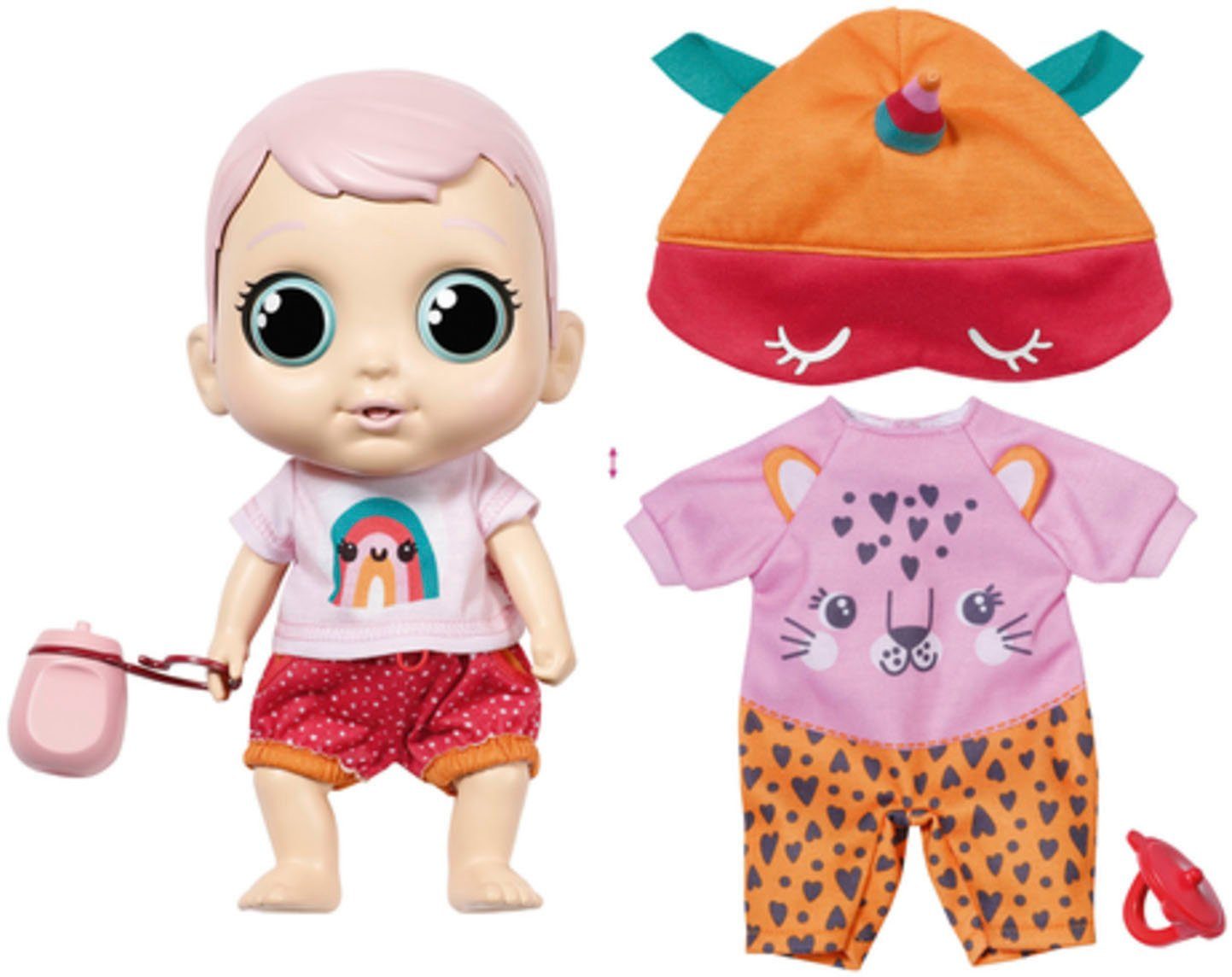 Zapf Creation® Babypop Chou Chou Baby, Pink met geluidseffecten en gelimiteerde pyjama