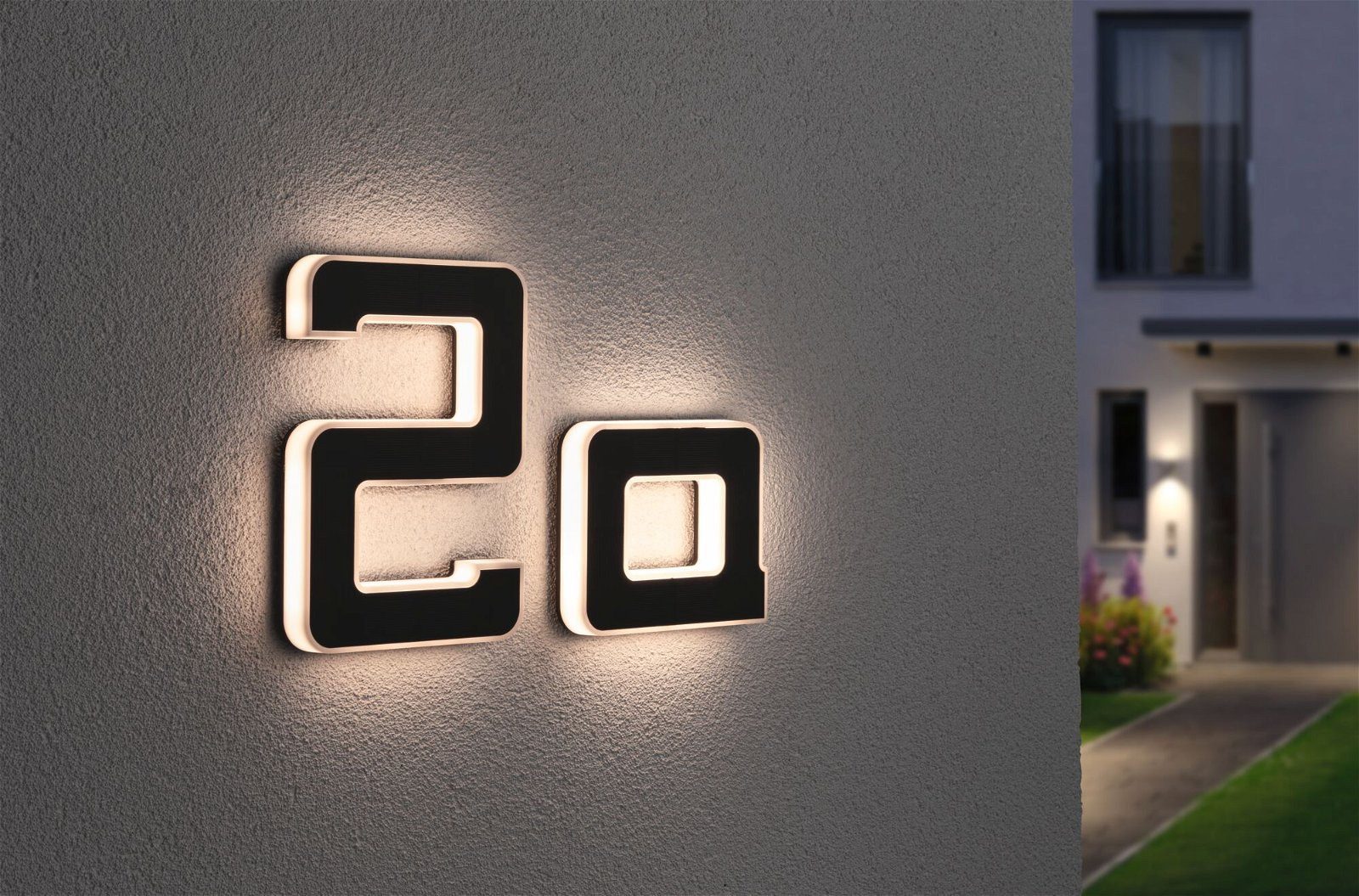 Paulmann Led-wandlamp voor buiten Solar Huisnummer LED-module, huisnummers, letters kiesbaar, accu verwisselbaar (1 stuk)