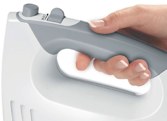 BOSCH Handmixer ErgoMixx MFQ36470, roestvrijstalen garde/kneedhaken, mixvoet, 5 standen, wit