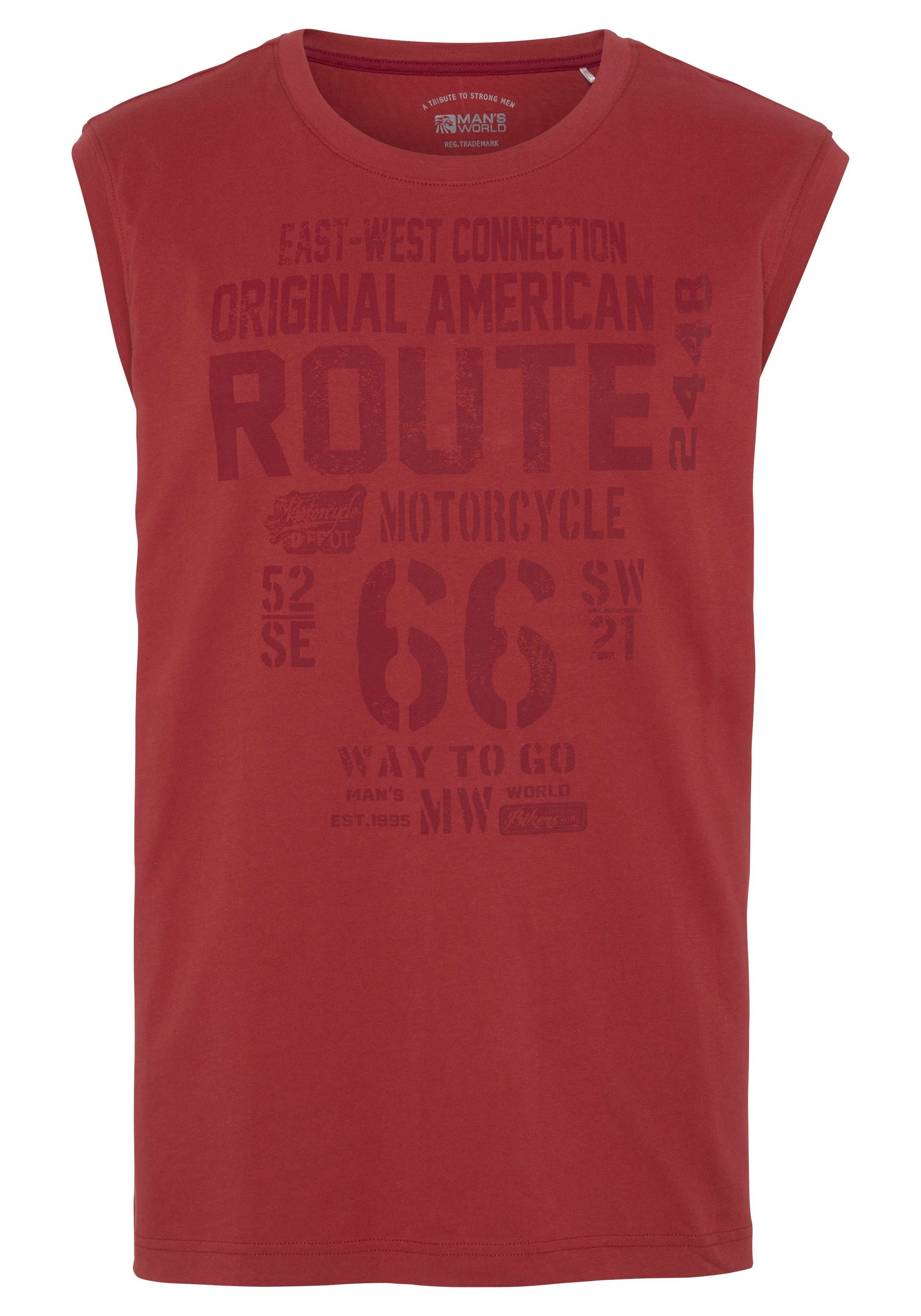 Man's World Muscle-shirt mouwloos, bedrukt, ronde hals, van 100% katoen (2-delig, Set van 2)