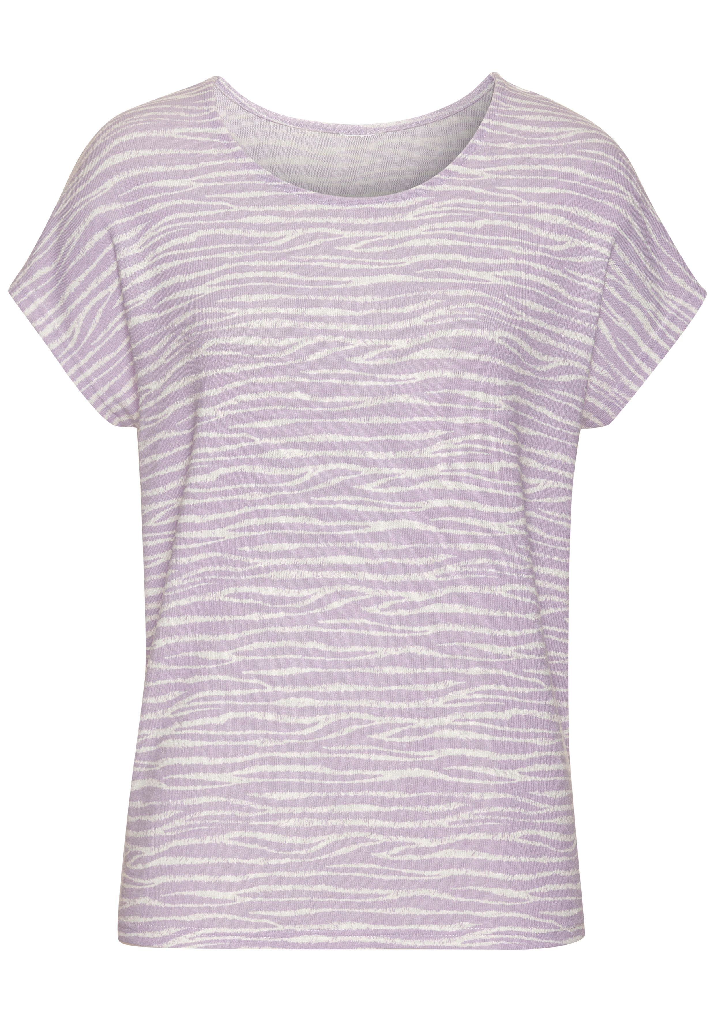 Lascana Shirt met korte mouwen Met modieus zebra-patroon