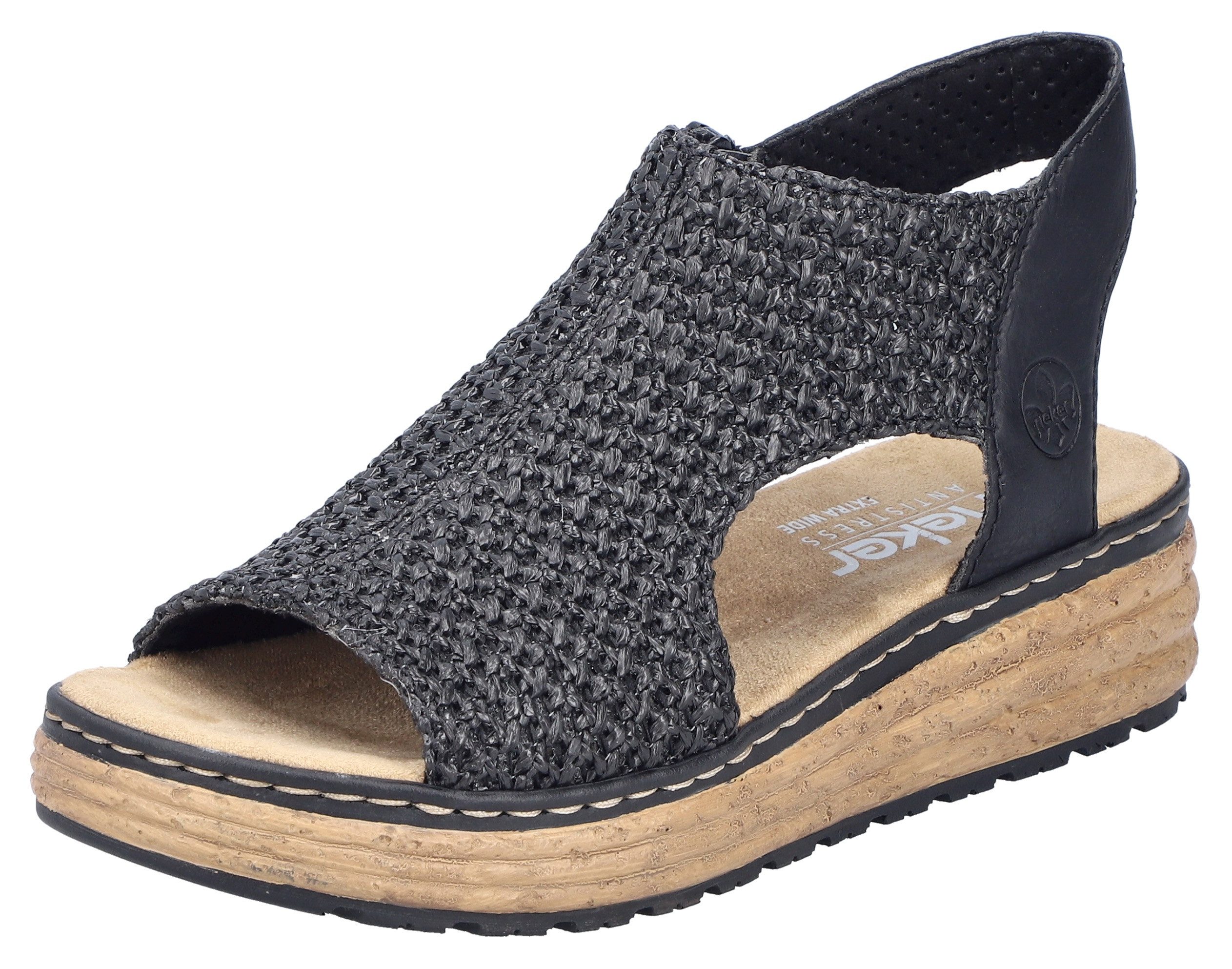 Rieker Plateausandalen dames sandalen met plateau maat 38 zwart