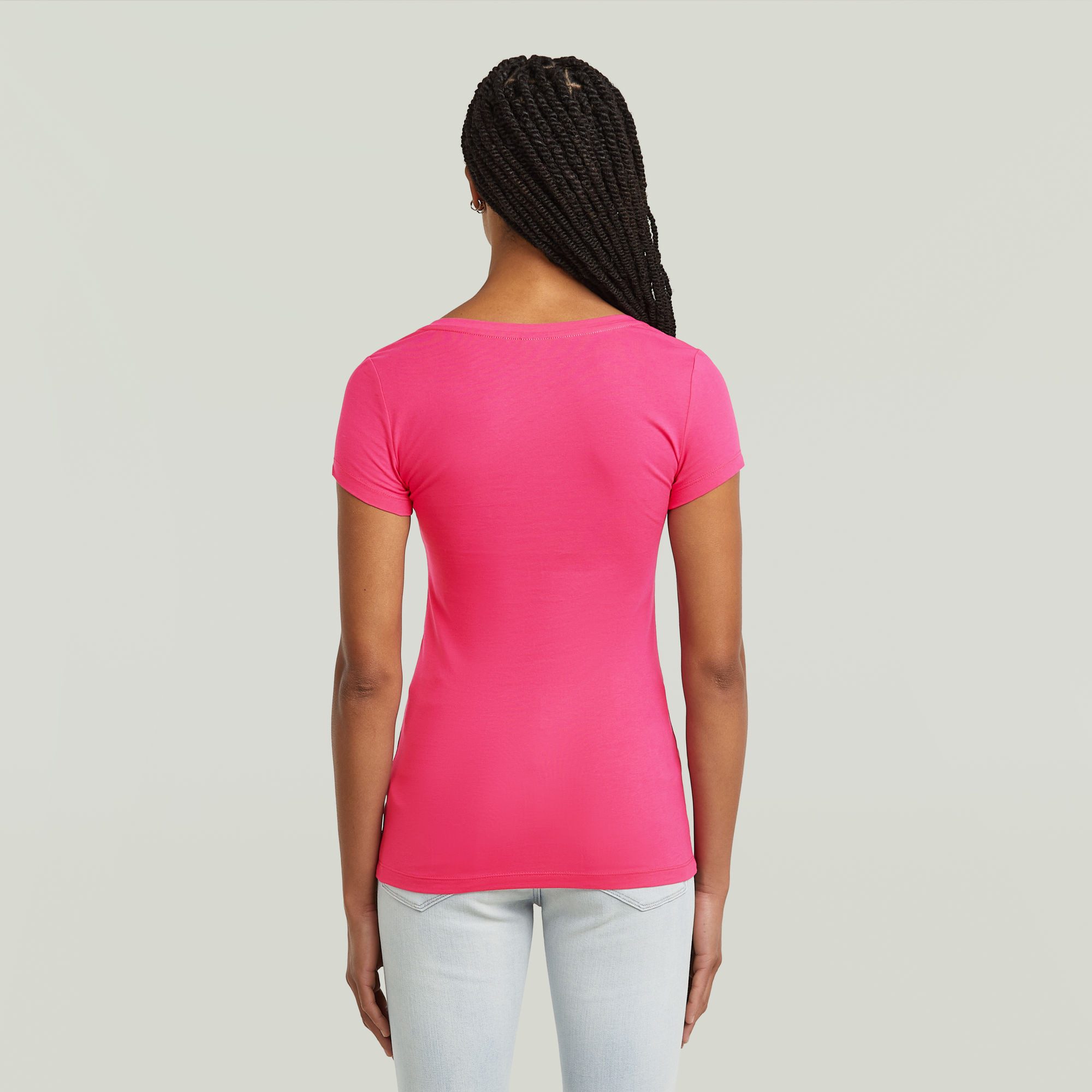 G-Star RAW Shirt met V-hals Base v t wmn cap sl met kleine logoprint voor