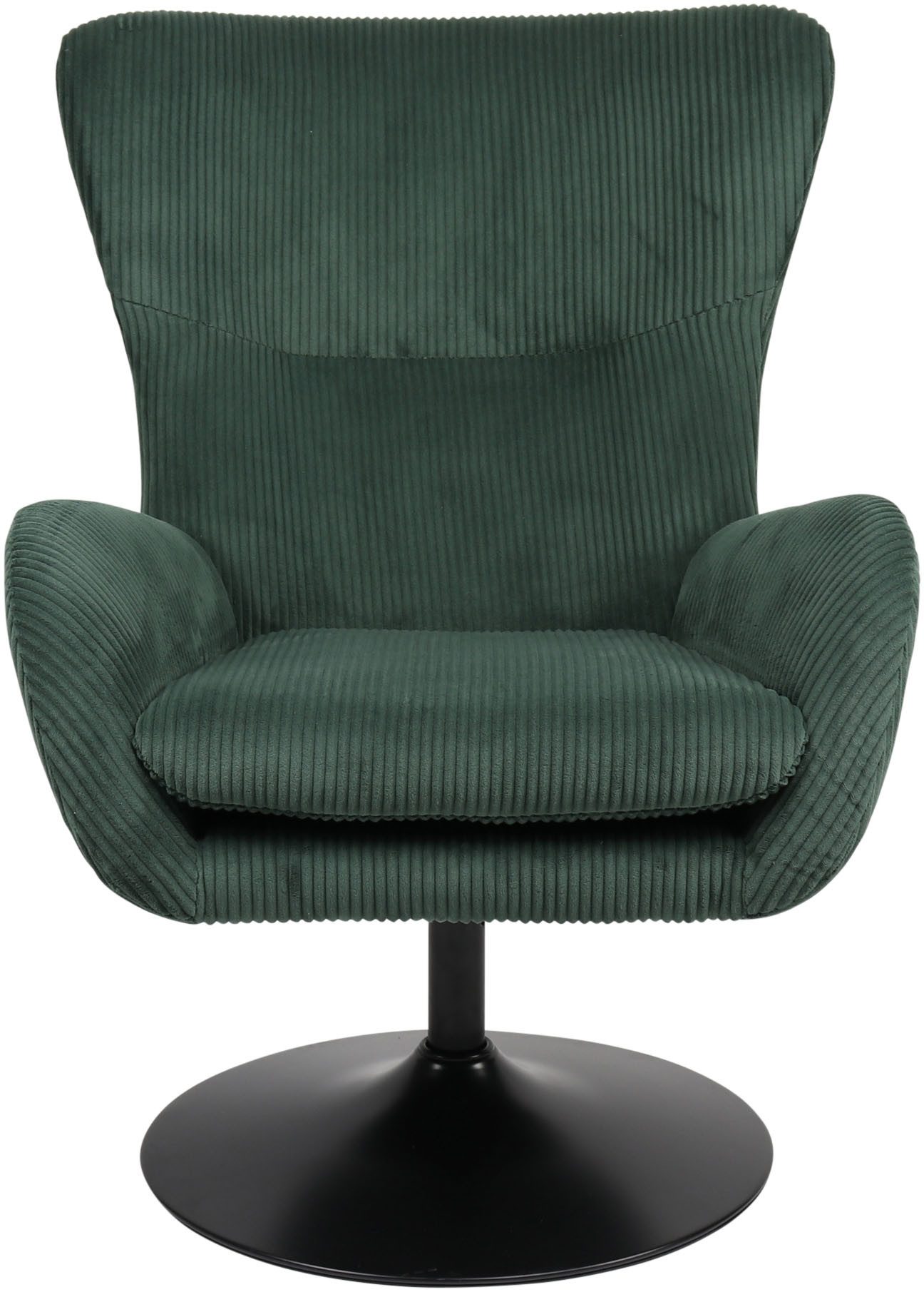 HELA Loungestoel Samos Fauteuil, draaibaar, trompetvoet, microvezel breedcord, armleuningen (1 stuk)