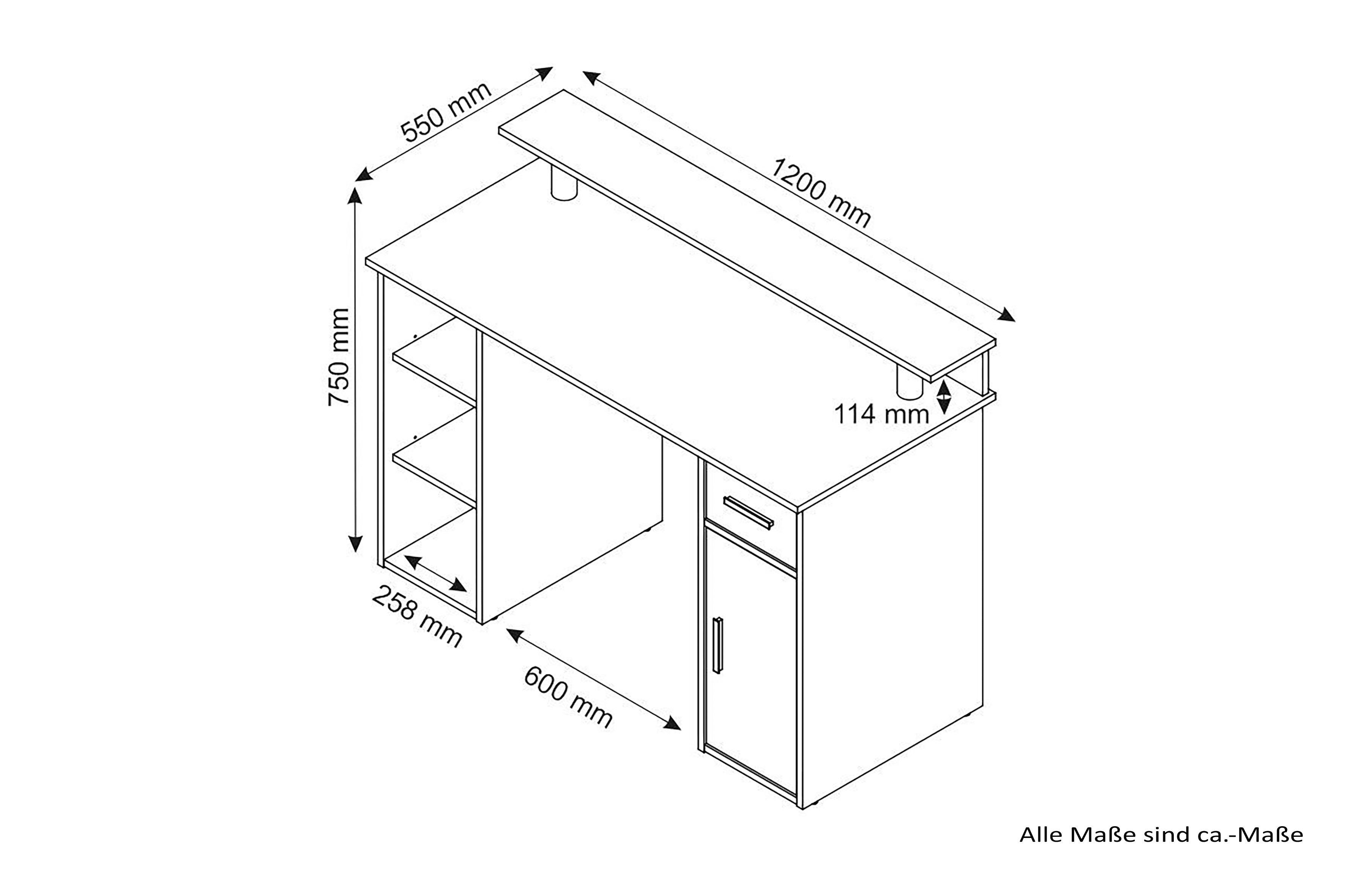byLIVING Bureau Diego Breedte 120 cm