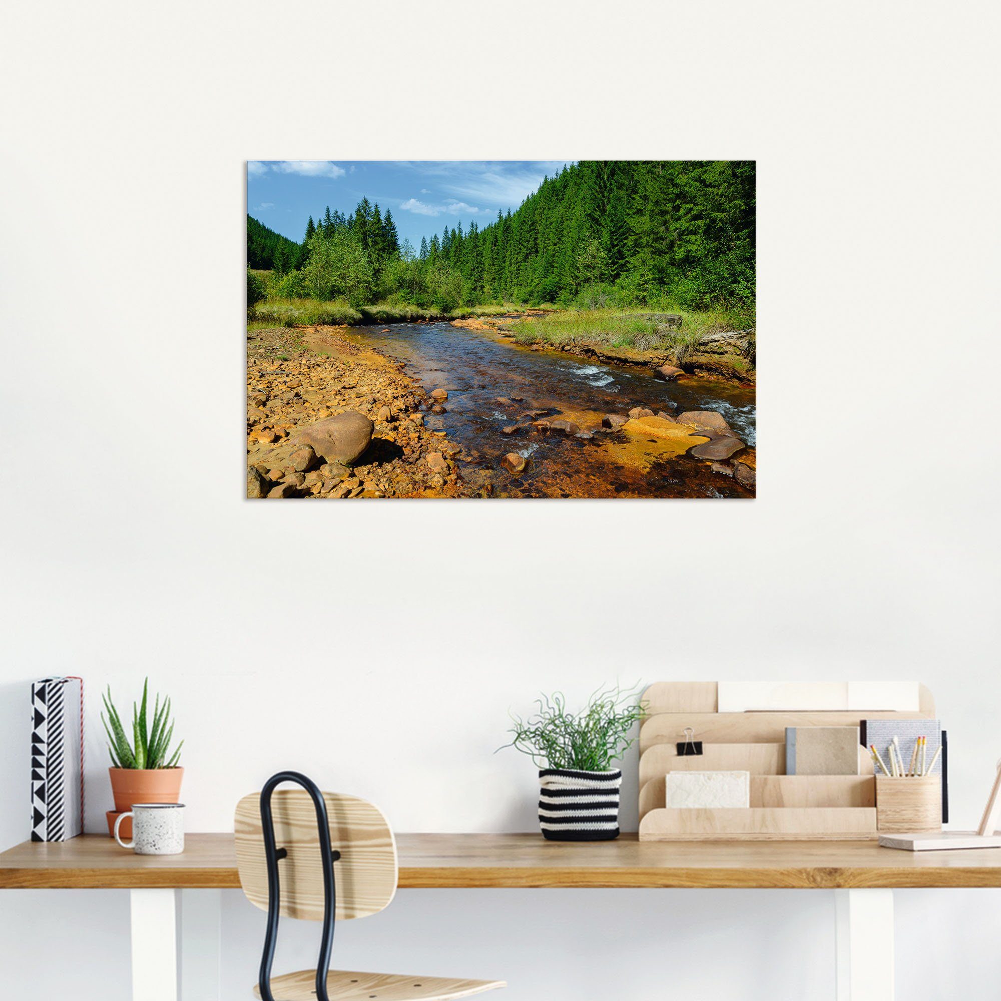 Artland Artprint Rivier Neagra, Caliman-nationaalpark als artprint van aluminium, artprint voor buiten, poster in diverse formaten