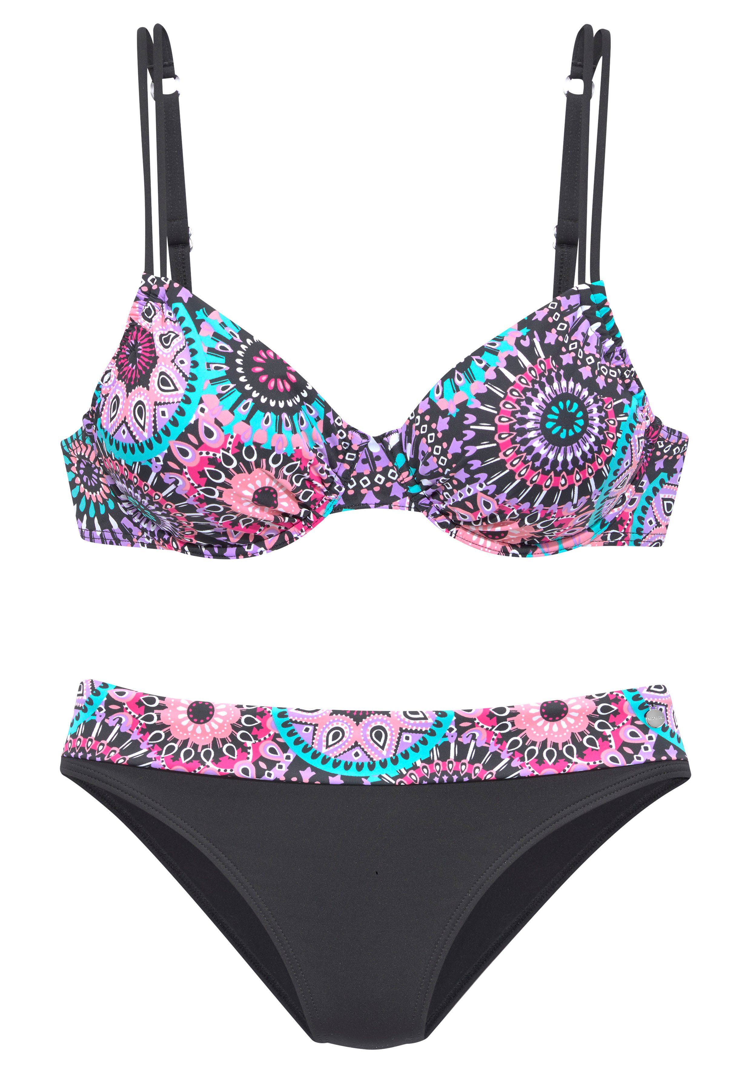 Lascana Beugelbikini met contrastkleurige bandjes