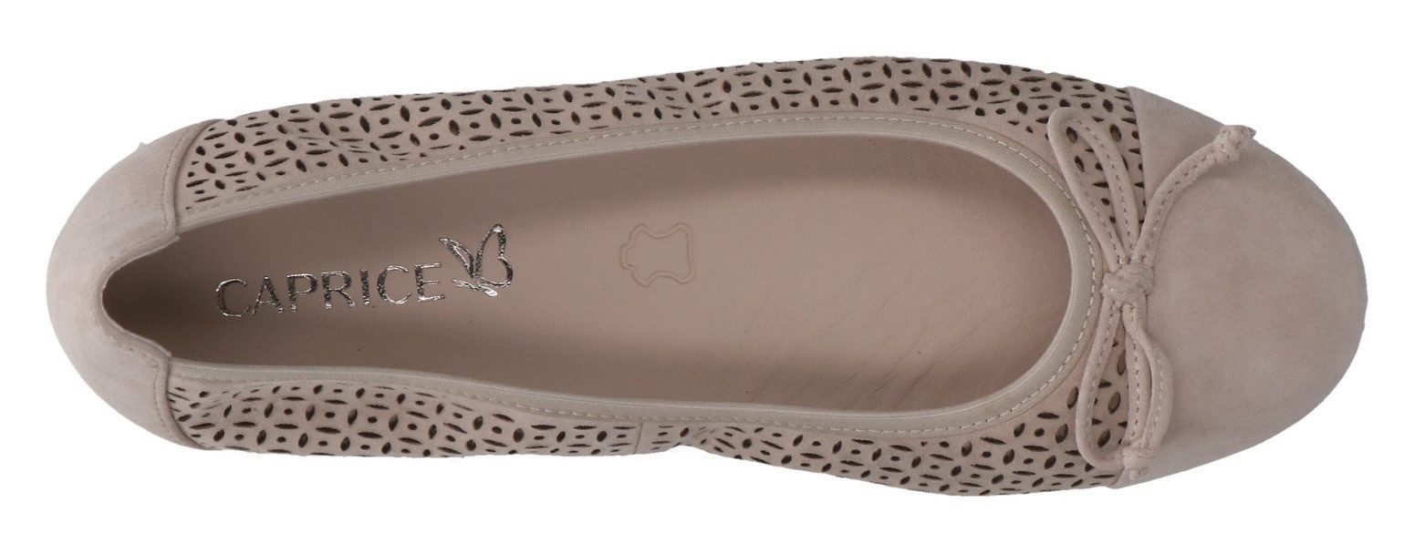 Caprice Ballerina's , blokhak, business schoen, comfortabele schoen met subtiele sierstrik