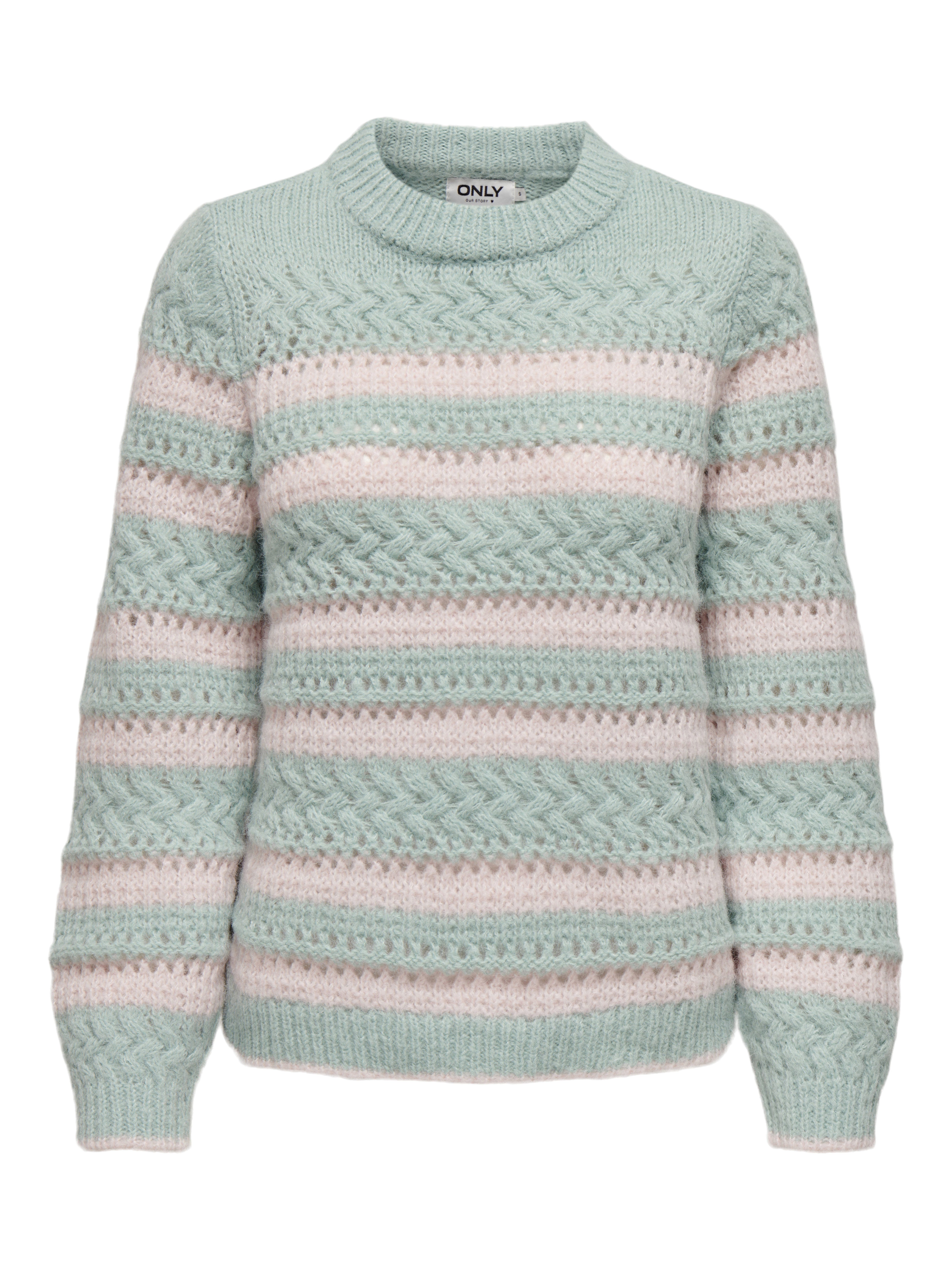 Only Trui met ronde hals ONLKIMA LS LIFE STRIPE O-NECK CC KNT