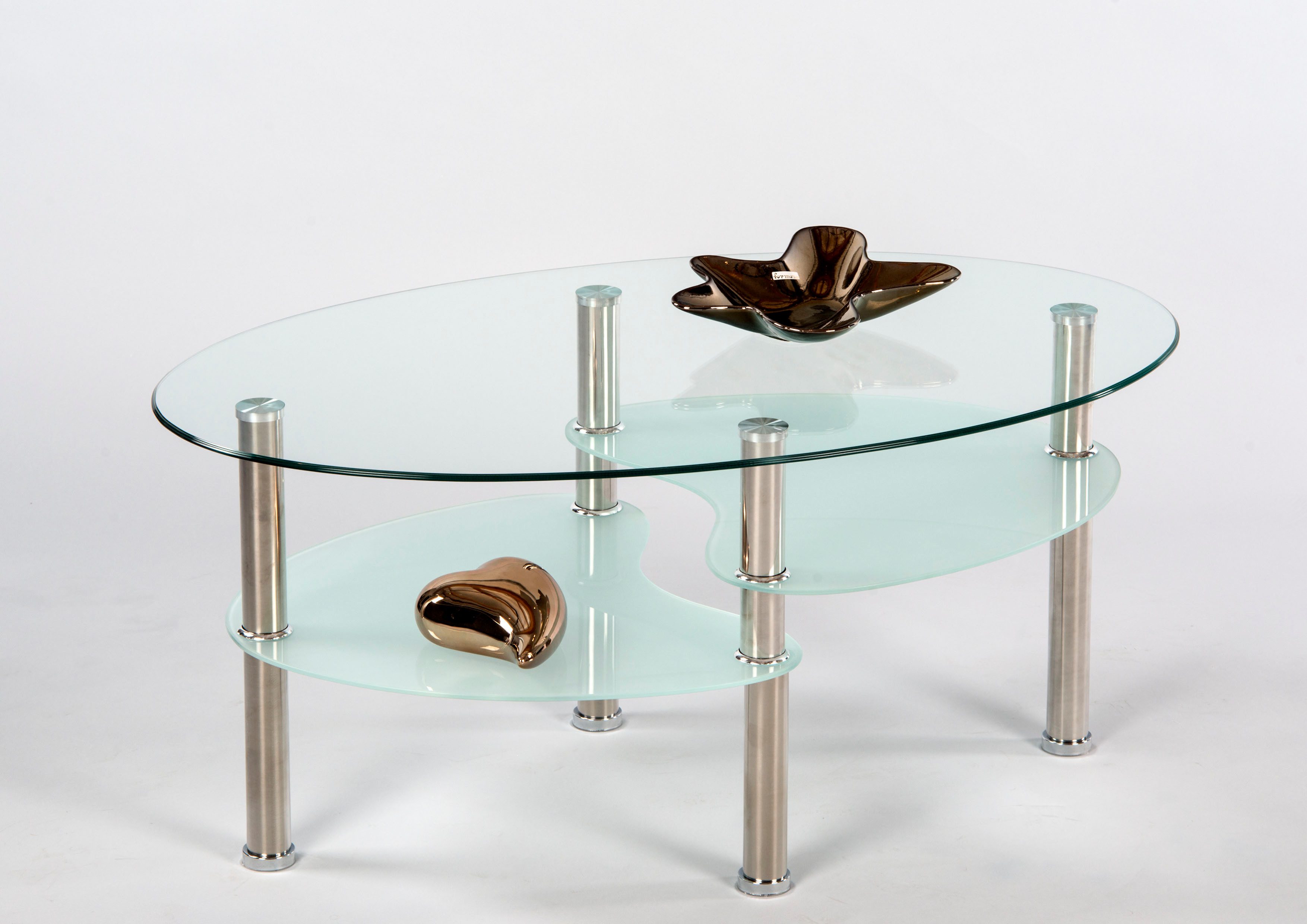 OTTO Stolkom Salontafel Wave glazen tafel, salontafel, bijzettafel glas BxHxD 90x41x55 cm salon- & bijzettafels wit