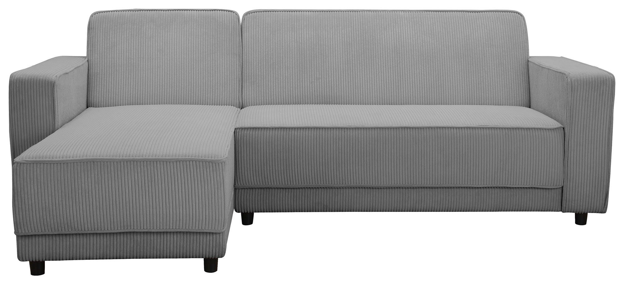 Dorel Home Hoekbank Allie slaapbank 230 cm met relaxfunctie in de rugleuning Slaapbank functie (108/194,5 cm), trendy ribfluweel of onderhoudsvriendelijk velours