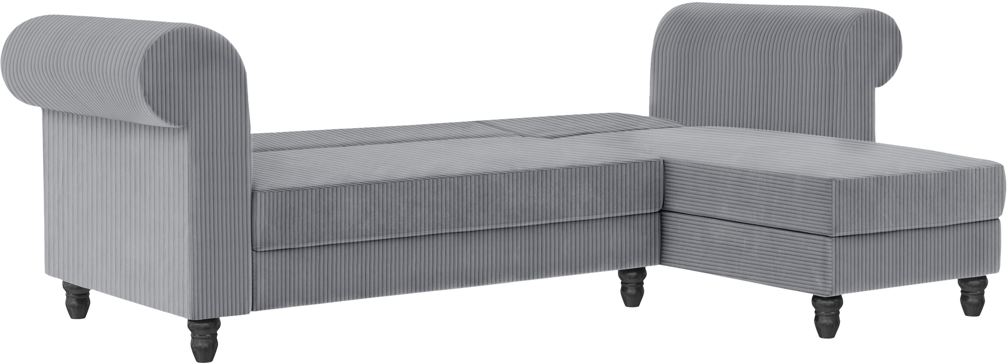 Dorel Home Hoekbank Felix II, L-model, bedbank 241cm (ligoppervlak 108x195 cm),