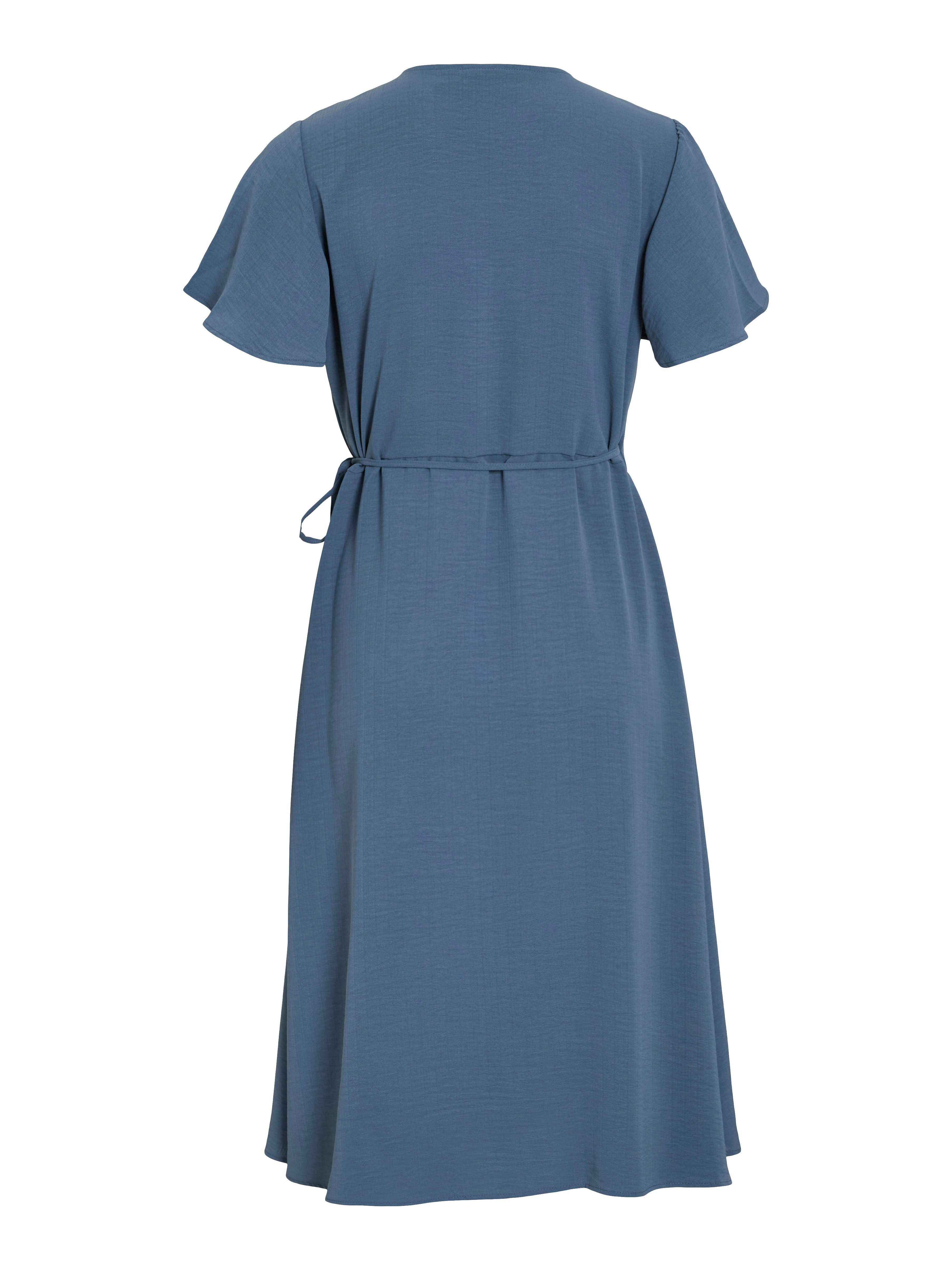 Vila Wikkeljurk VILOVIE S/S WRAP MIDI DRESS - NOOS