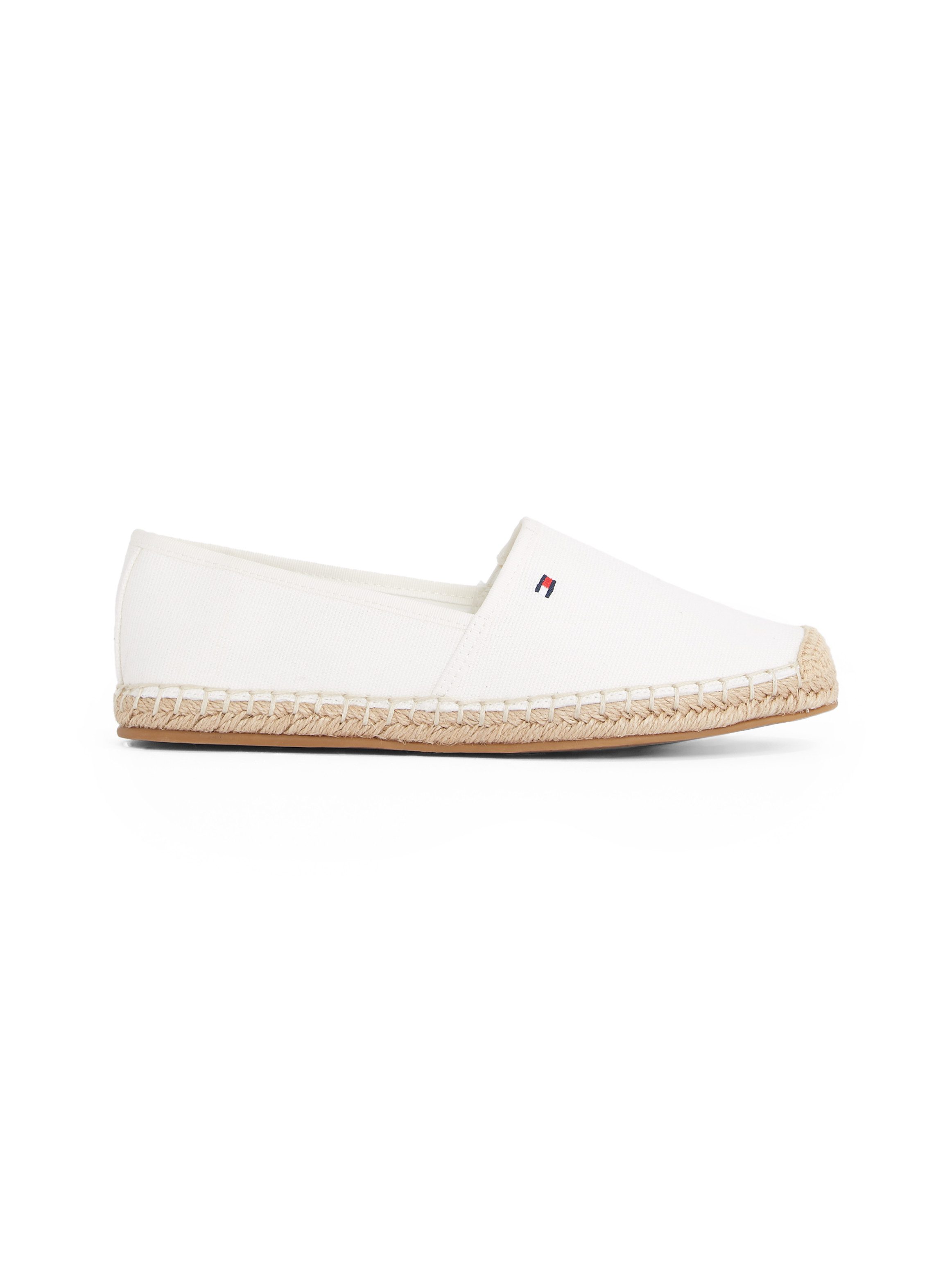 Tommy Hilfiger Espadrilles FLAG CANVAS ESPADRILLE , slippers, flats, comfortabele schoen met bamboe bekleding en decoratieve naden