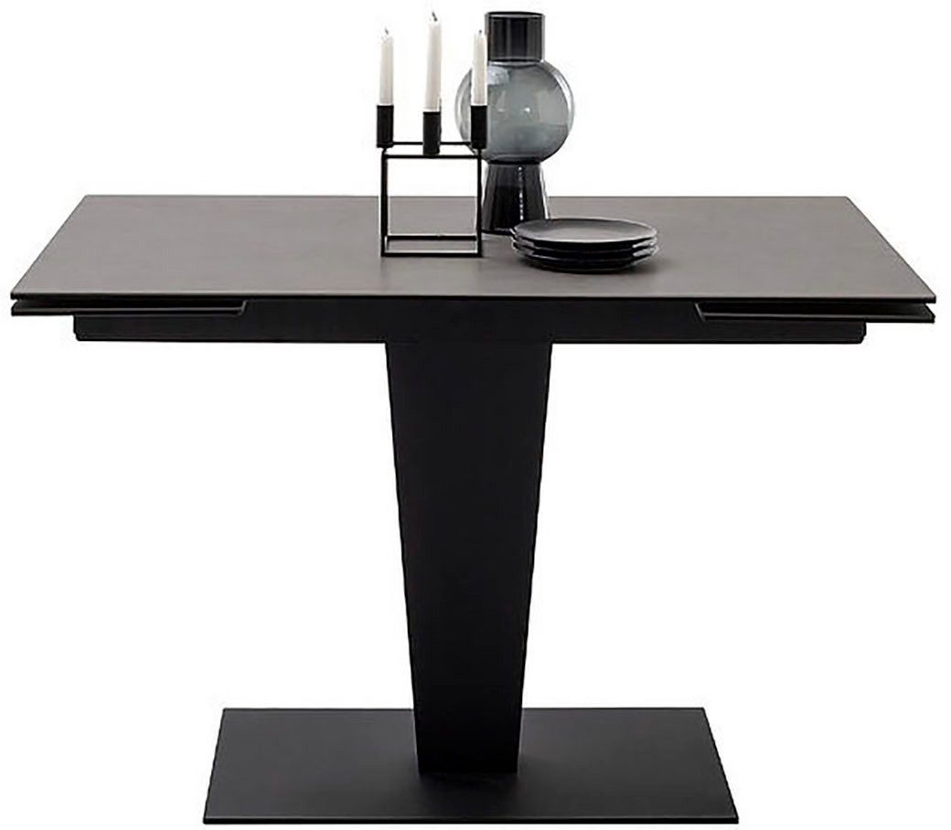 MCA furniture Eettafel PESARO uitschuifbare tafel met voet 120-180 cm Keramiek, roestvrij staal, eindschuif, uittrekbaar, tafelblad 14 mm