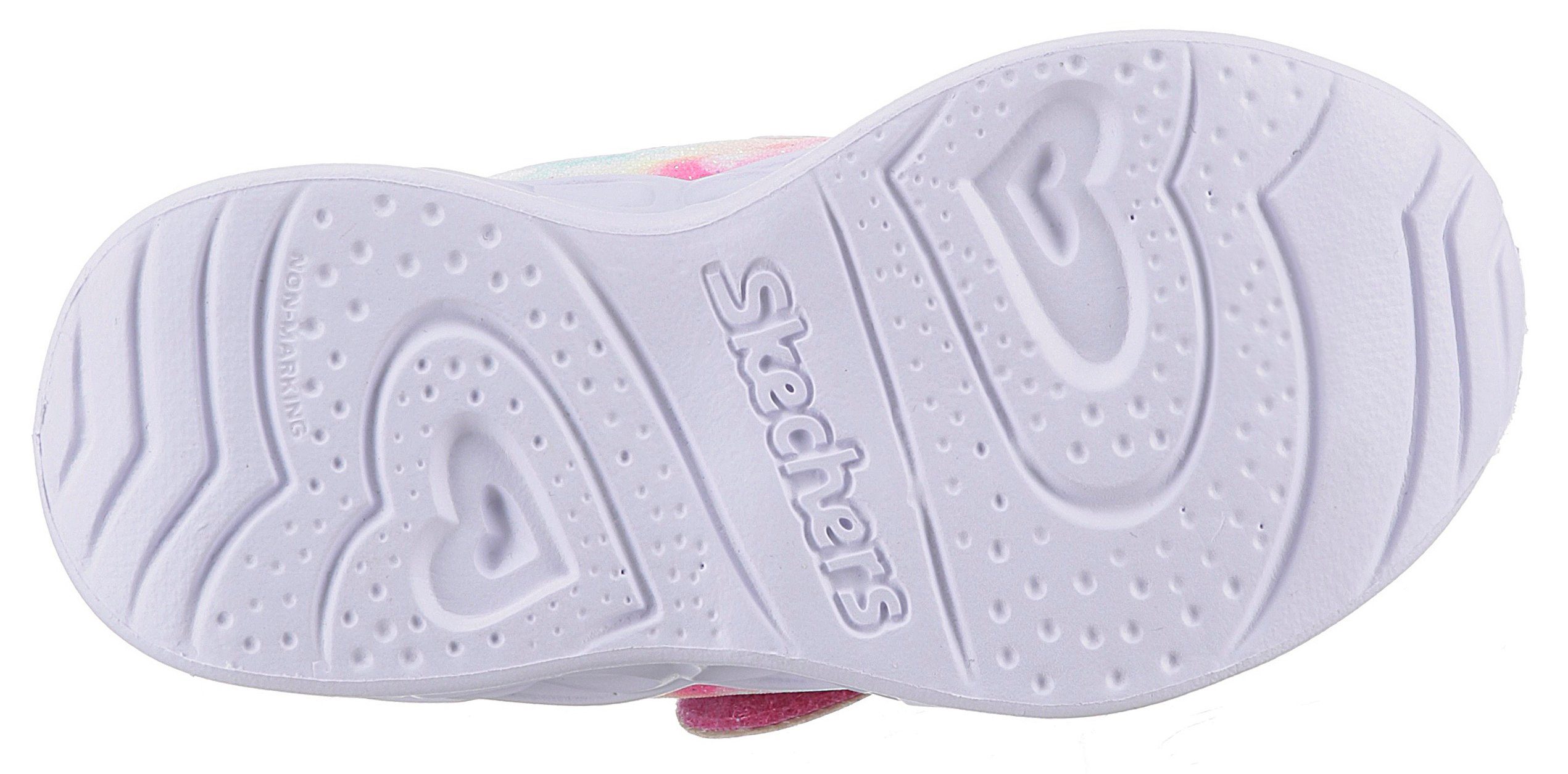 Skechers Kids Babyschoentjes Knipperschoen HEART LIGHTS - LOVIN REFLECTION , blink,-klittenbandschoen met hart-applicatie, maat sjabloon om te downloaden