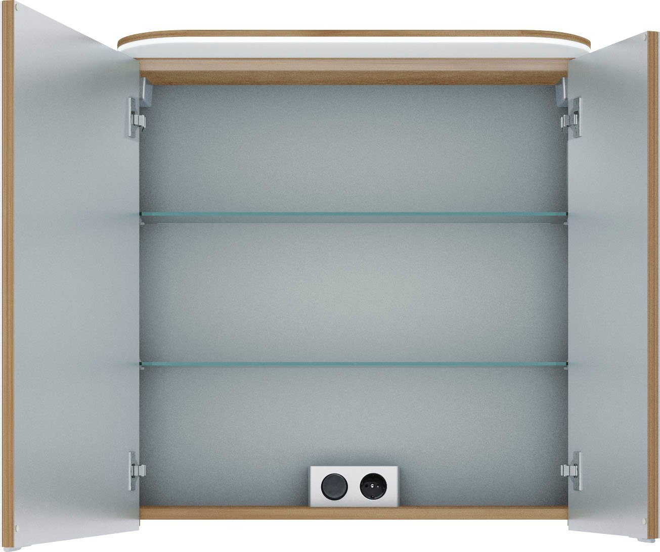 Saphir Spiegelkast Balto sprint badkamerkast met led-kransarmatuur, 70 cm breed, 2 deuren