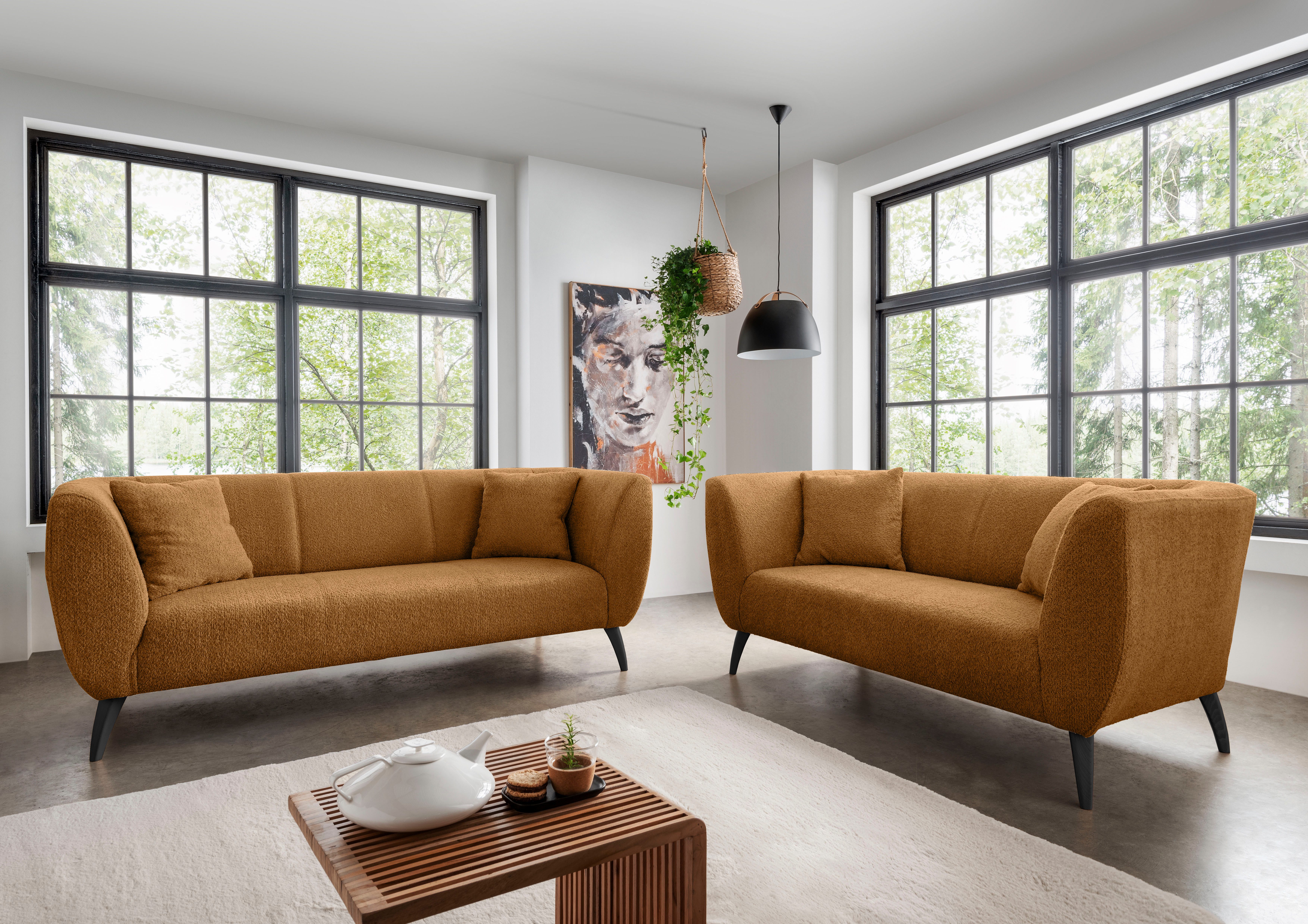 INOSIGN 2-zitsbank twee verschillende pootkleuren naar keuze