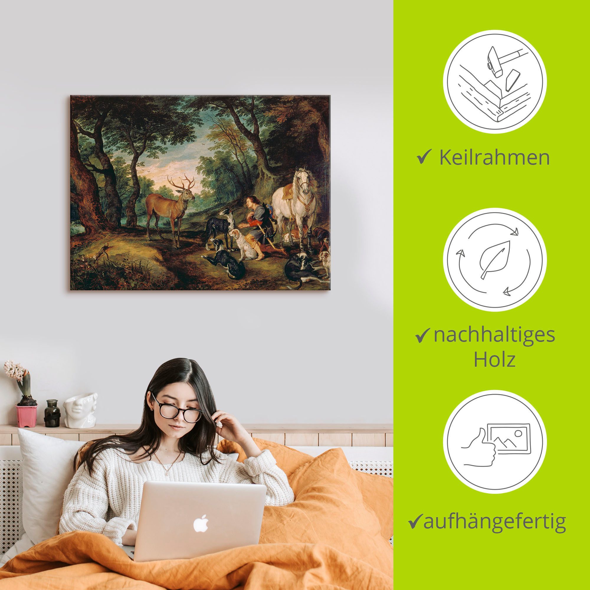 Artland Artprint De heilige Hubertus. als artprint op linnen, poster in verschillende formaten maten