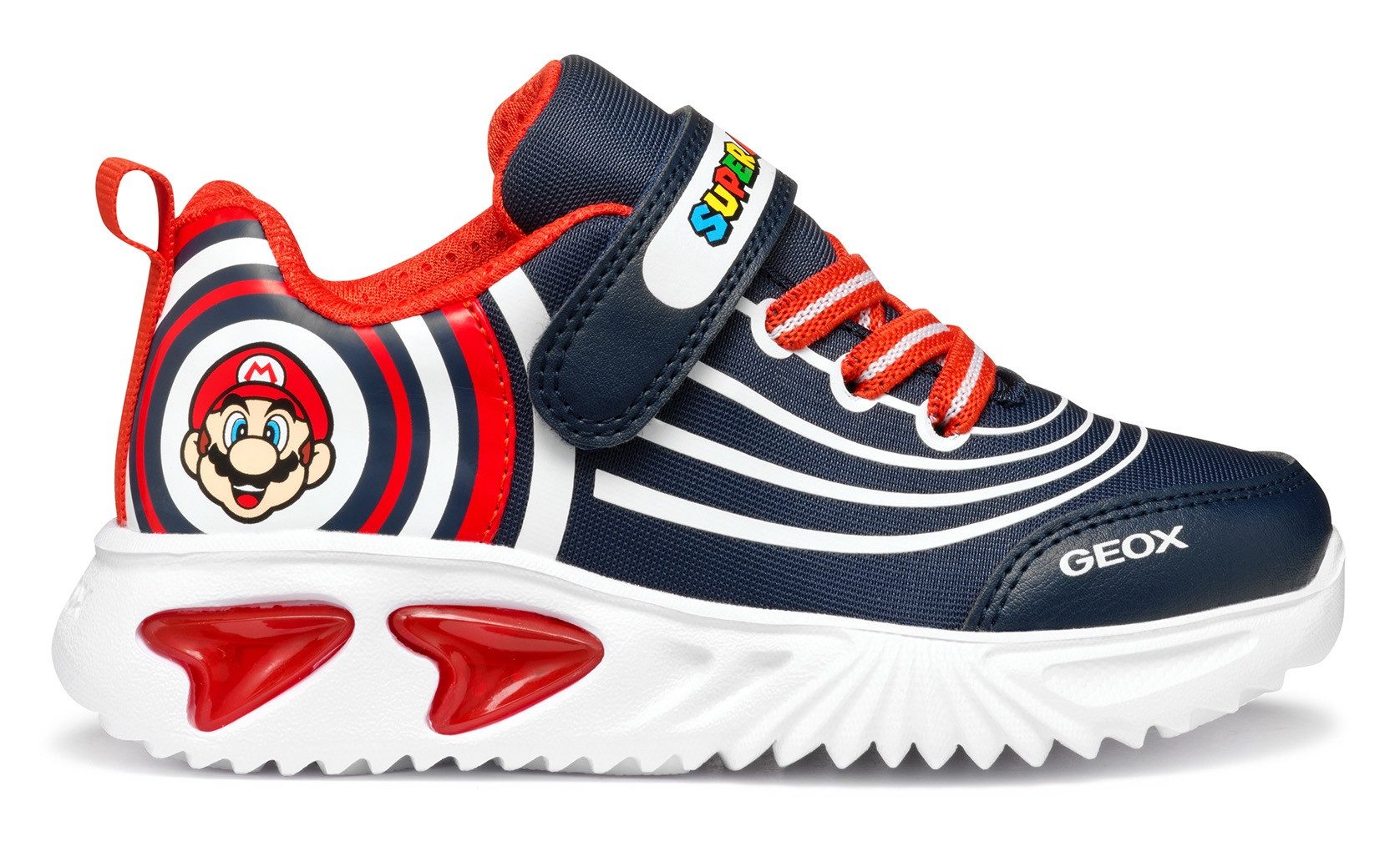 Geox Sneakers J ASSISTER BOY knipperschoen , sneaker, klittenbandschoen, retro sneaker met super mario motief