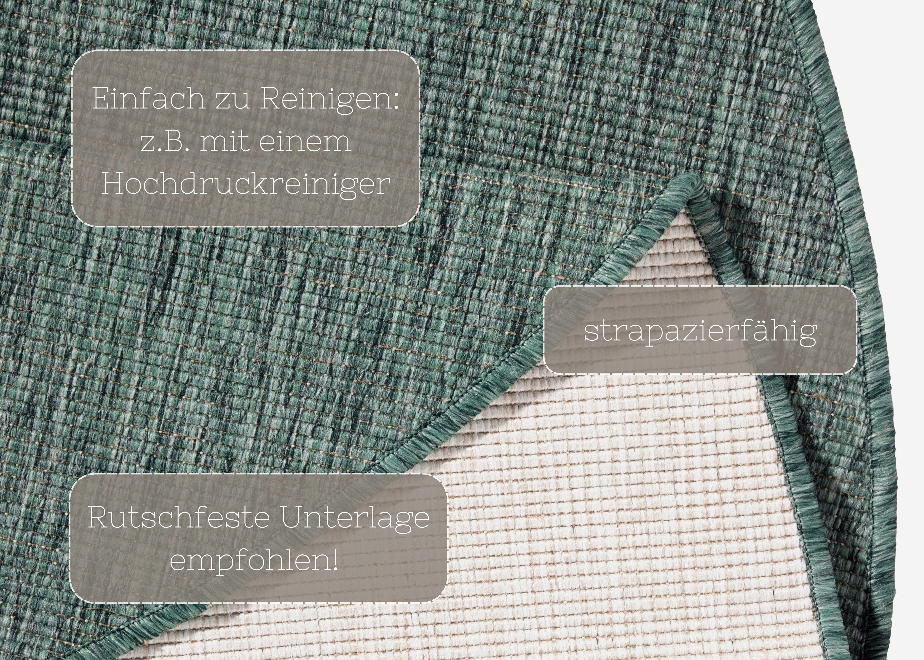 NORTHRUGS Vloerkleed Miami omkeerbaar tapijt Geschikt voor binnen en buiten, weerbestendig, balkon, tuin, woonkamer, waterbestendig