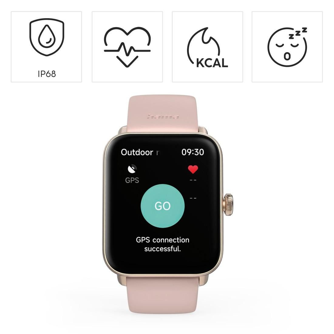 Hama Smartwatch 1,65“ met GPS (fitness, belfunctie, hartslag, waterdicht)