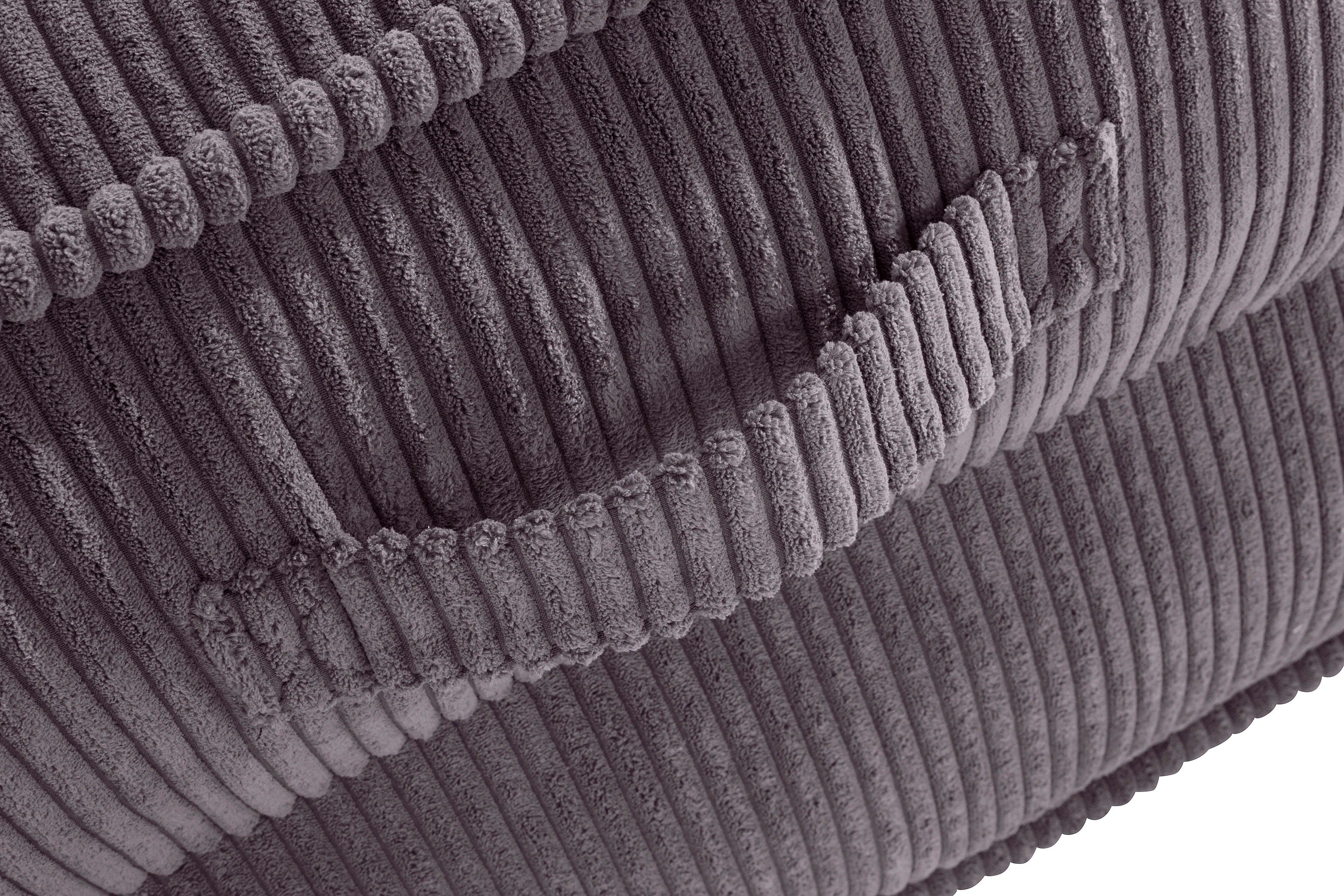 INOSIGN Fauteuil Pia Loungestoel van corduroy, in 2 maten, poef-functie.