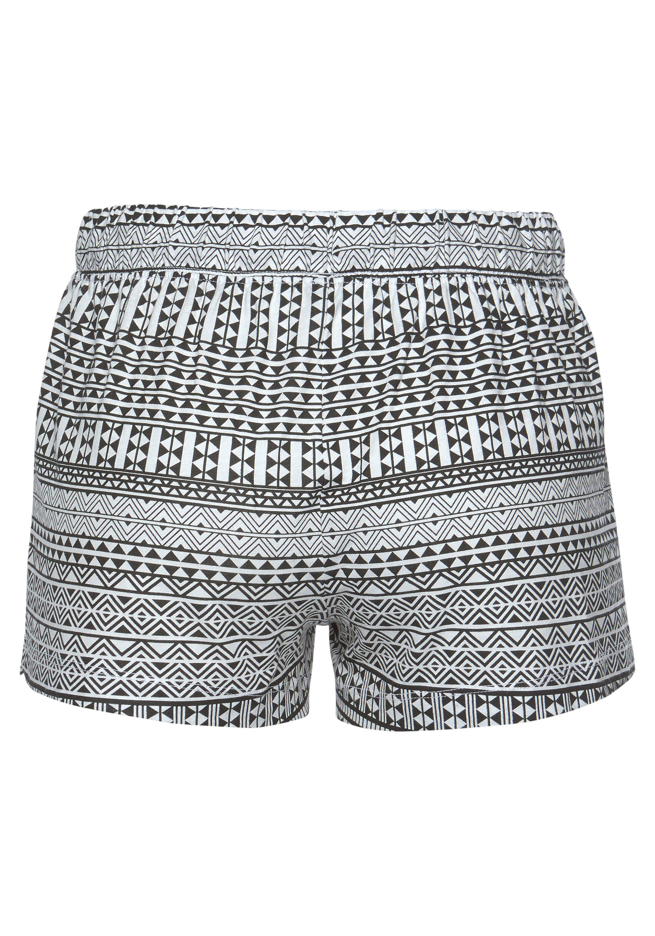 Vivance Dreams Shortama met zwart/wit etnomotief (2-delig, 1 stuk)