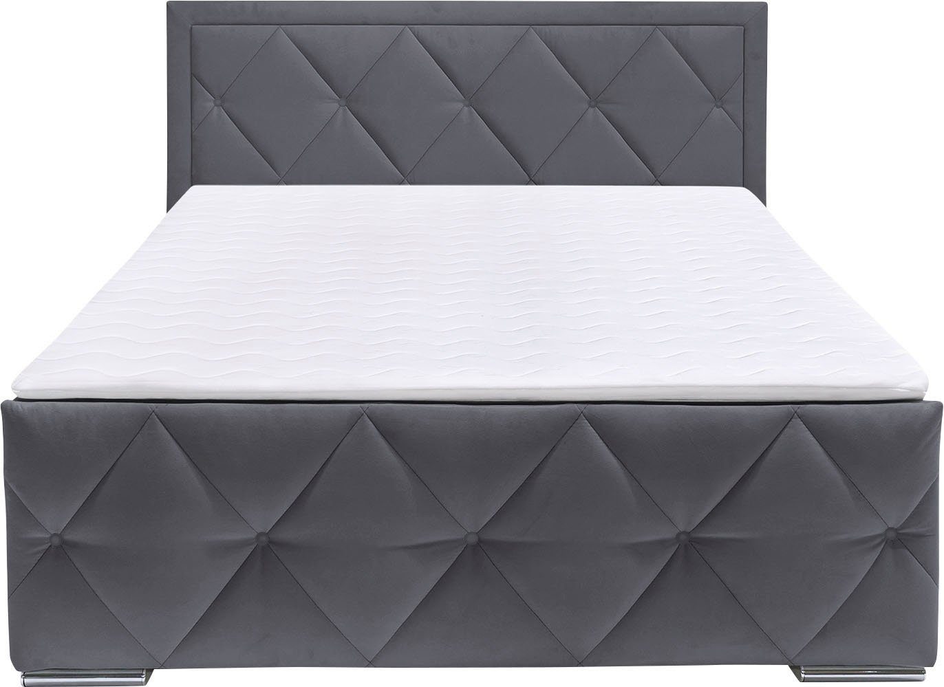 Leonique Boxspring Alfie, bestseller! Inclusief bedlade & topper Optioneel met knoopstiksels of strassstenen, H2, H3 en H4 verkrijgbaar