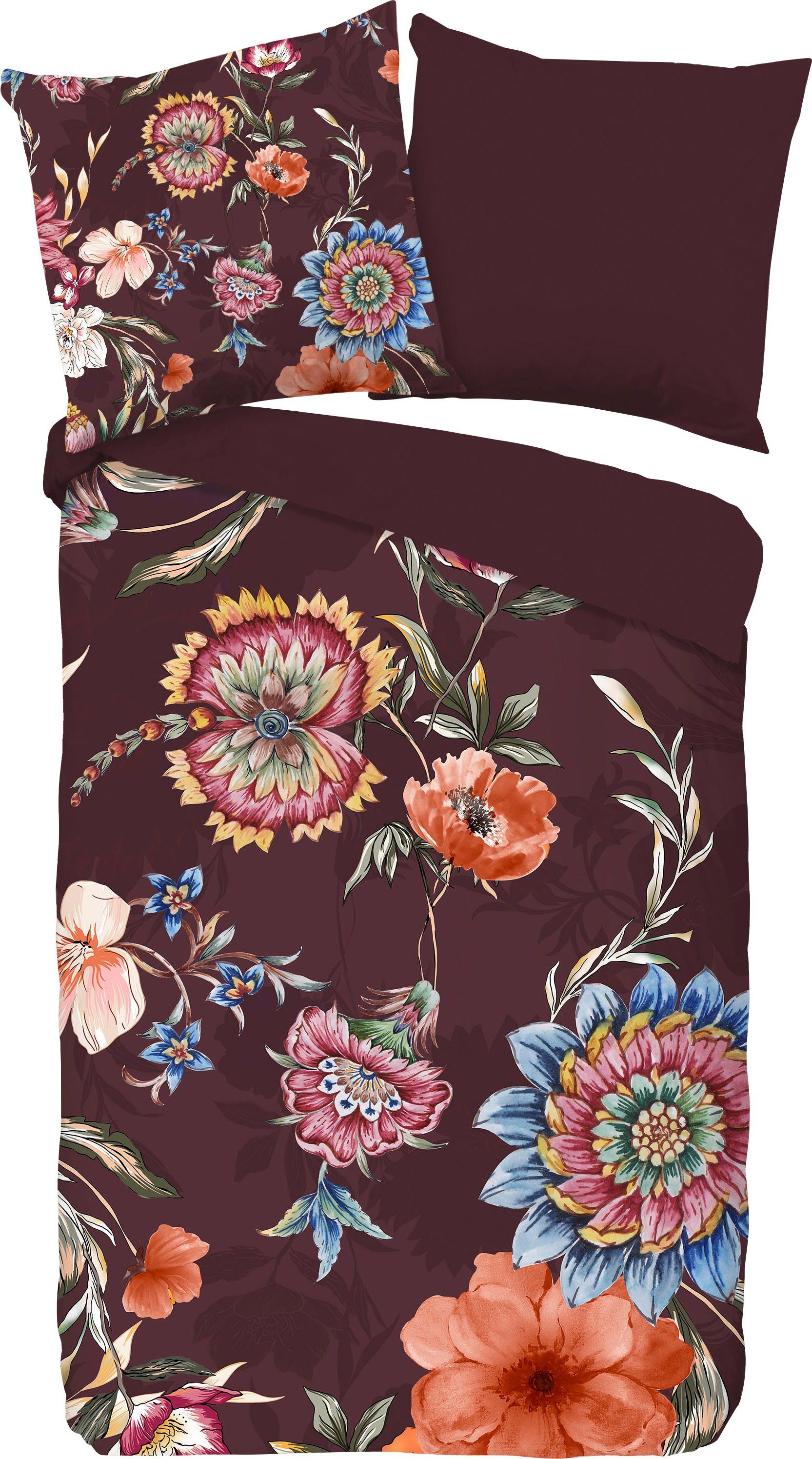 good morning Tweezijdig te gebruiken overtrekset Madelief 100% katoen, 135x200, 2-delig, rits, omkeerbaar, bloemen