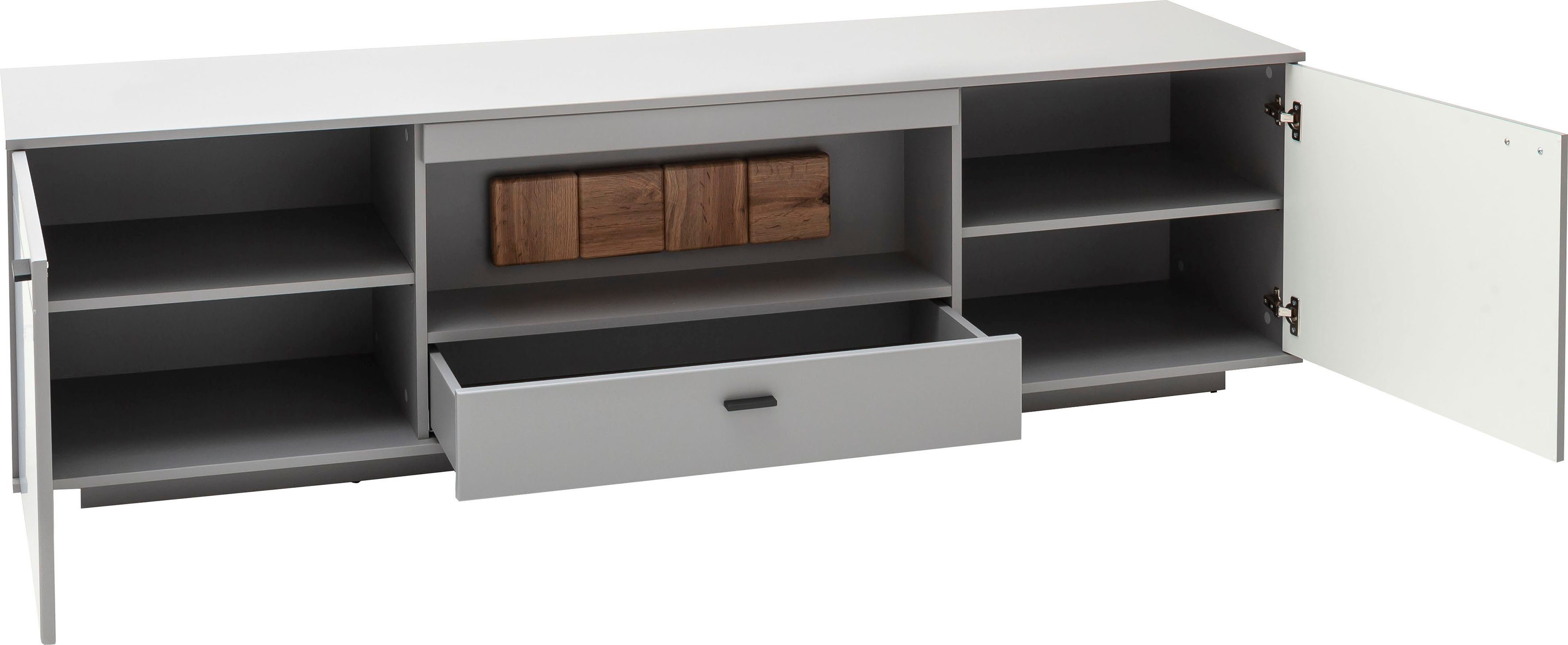 MCA furniture Wandmeubel Zadar moderne woonwandcombinatie in noordpool-grijs, naar keuze met verlichting (3-delig)